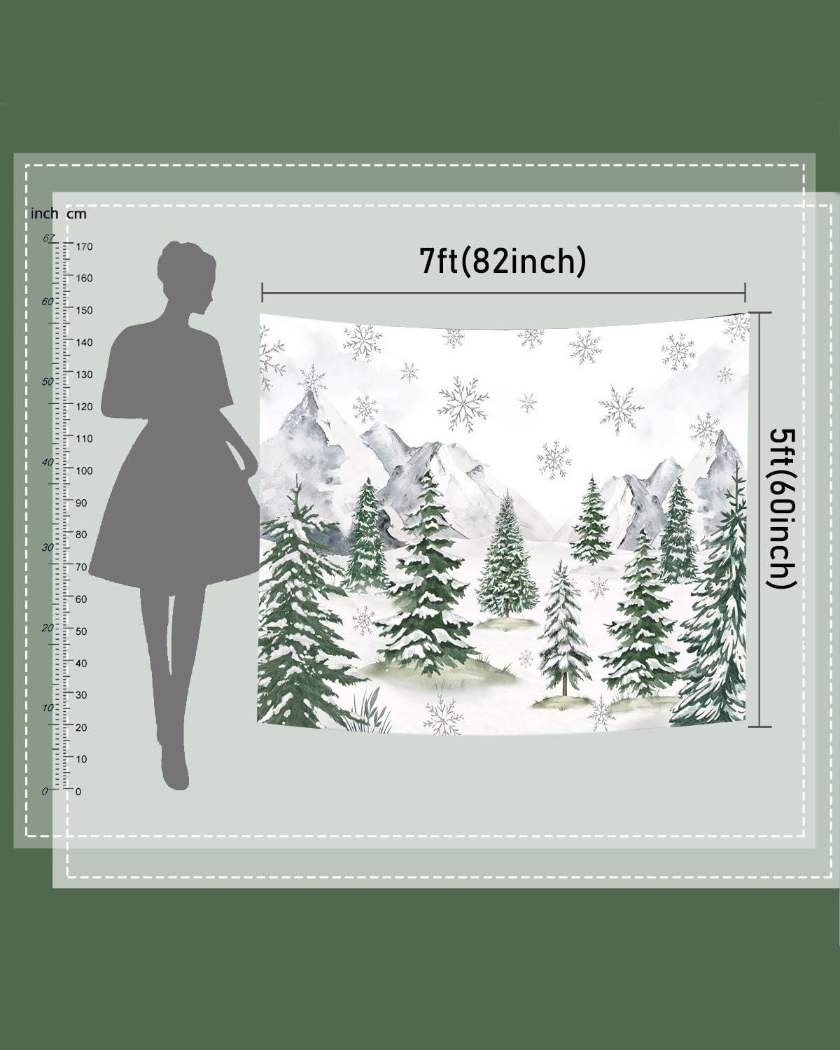 Mocsicka Pink Winter Wonderland Backdrop - Girl Birthday Background With Silver Snowflakes - Party Cake Table Decoration Banner & Photo Booth Props (8x6ft