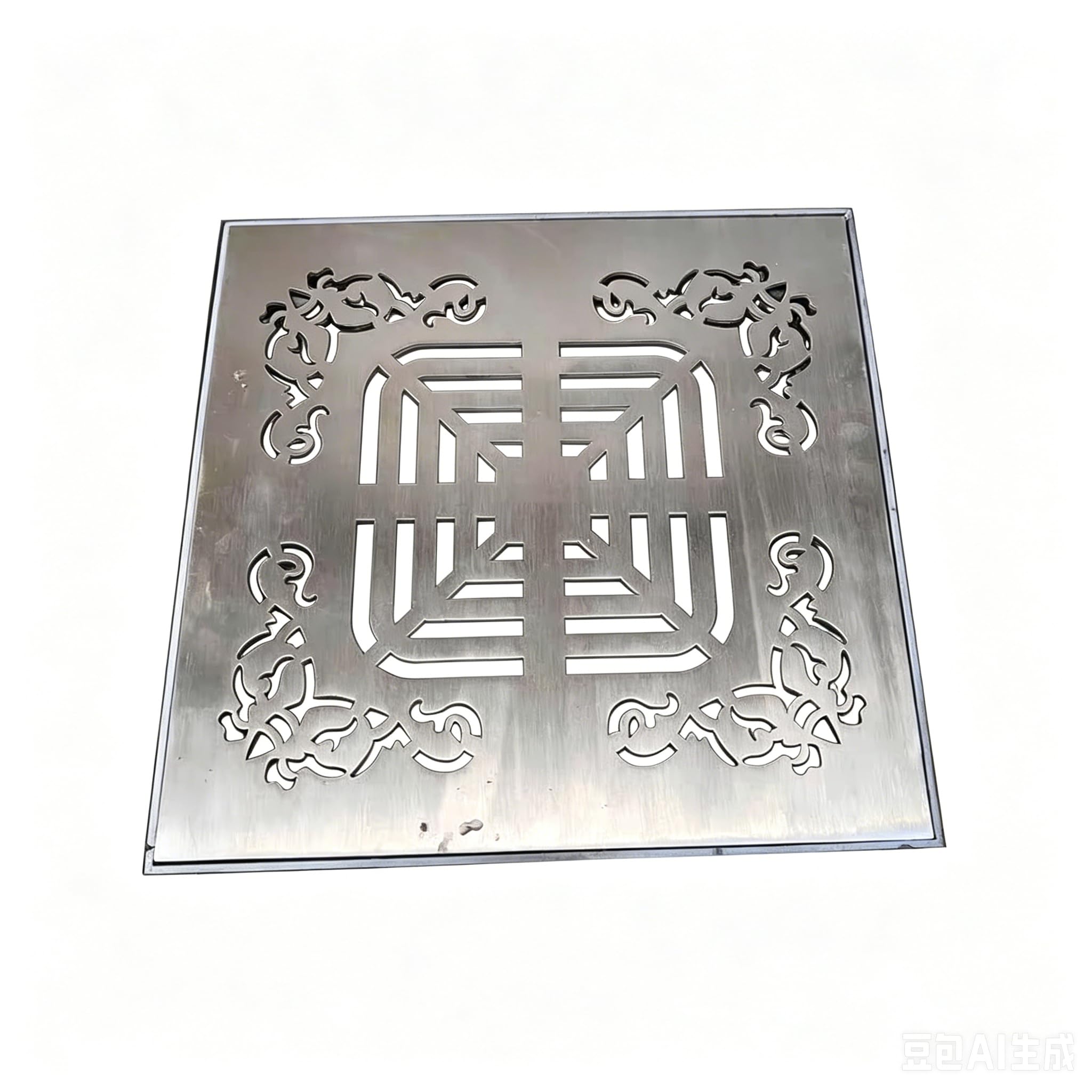 EudoER 304 Stainless Steel Square Drain Cover, 10/15/20/25/30cm Outdoor Drain Grate with Base, AntiβClog Heavy Duty Drainage Cover for Yard Garden Garage Patio Driveway