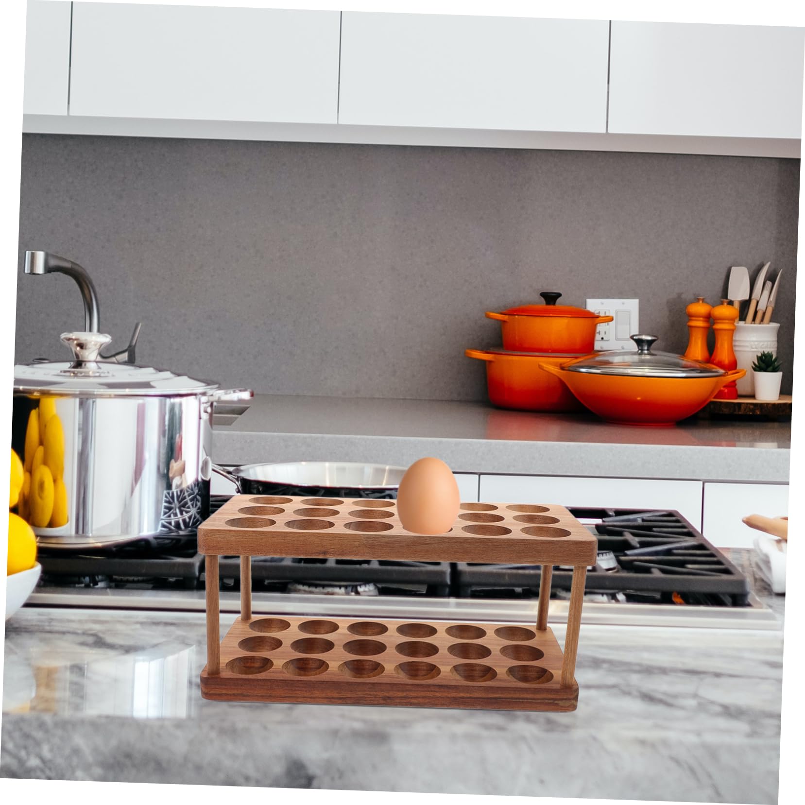 Alipis Estante para Huevos Frescos Rejilla De Doble Capa Soporte De Cocina Almacenamiento y Estético