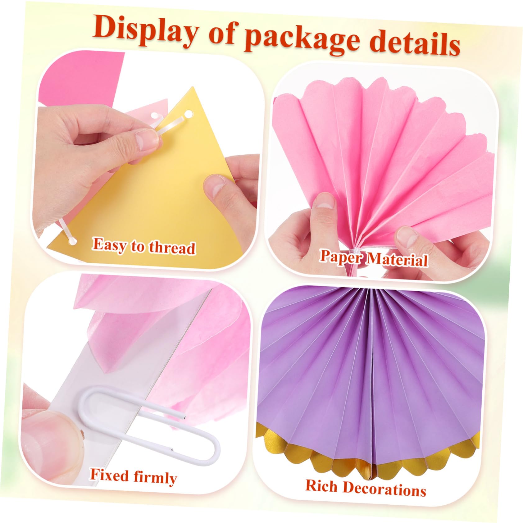 Pastellfarbene Papier Pompons 1 Satz aus Papier für Feiern