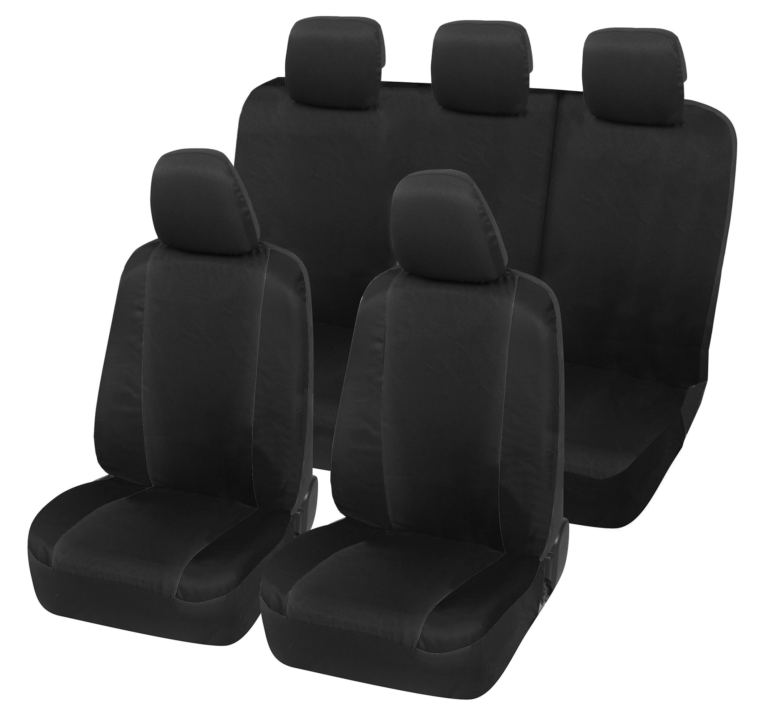 Auto Accessori Lupex Coprisedili Auto Compatibili con Duster, Tessuto Policotone, Anteriori e Posteriori (Nero - Nero)