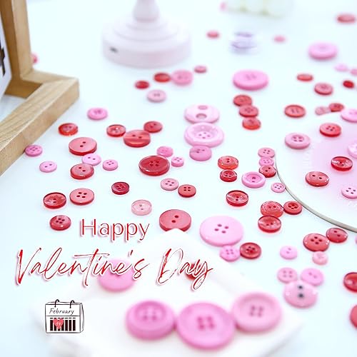 Miniatura 7 de Megoogo 700 botones de resina de Navidad, botones surtidos de 2 y 4 agujeros, manualidades redondas para decoración de fiestas de Navidad, costura,