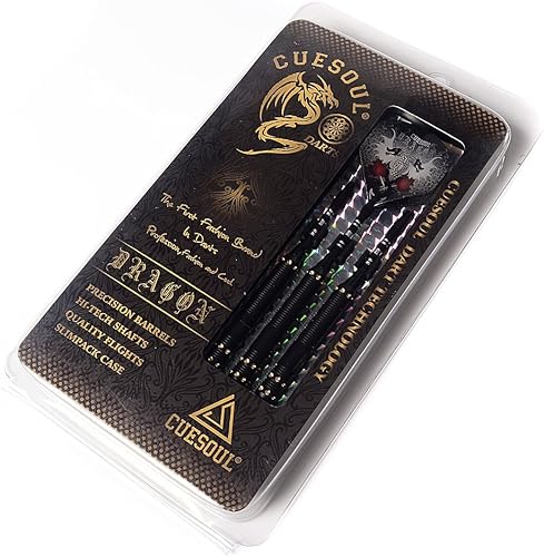 Vista 34 de CUESOUL Dragon Professioanl Dardos de punta de acero 0.88 oz/0.81 oz/0.74 oz/0.71 oz 0.74 oz-F2301