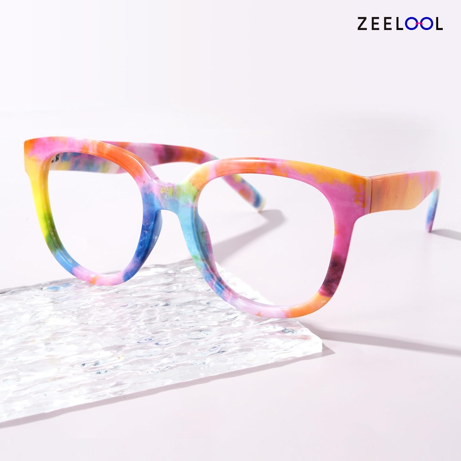 Zeelool Unisex Retro Oversized Square Blue Light Blocking Glasses Harrell ZOP049594 - Image 2