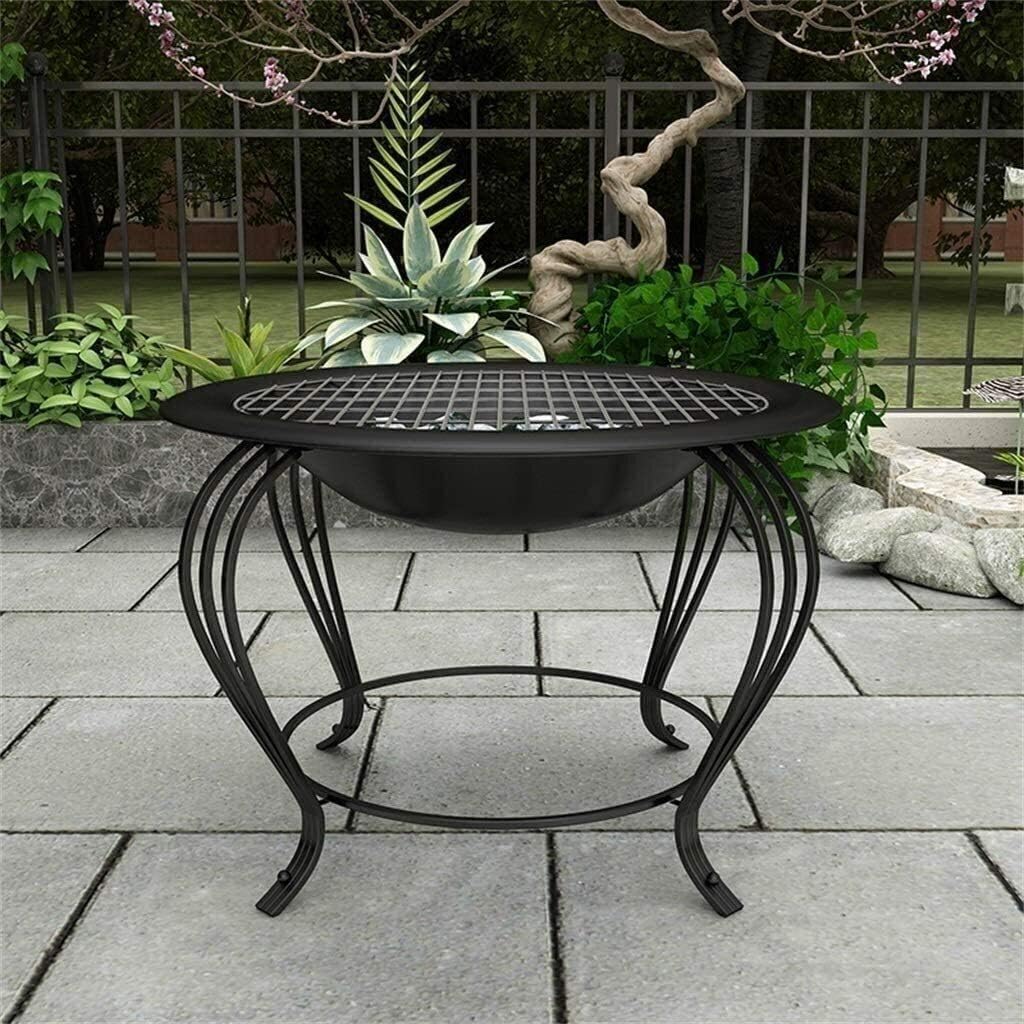 Outdoor Fire Pit Outdoor Fire Large Bonfire Wood Burning Patio Coal Grill Firepit for Outside Grill Charcoal Smokeless Grill with Spark Screen