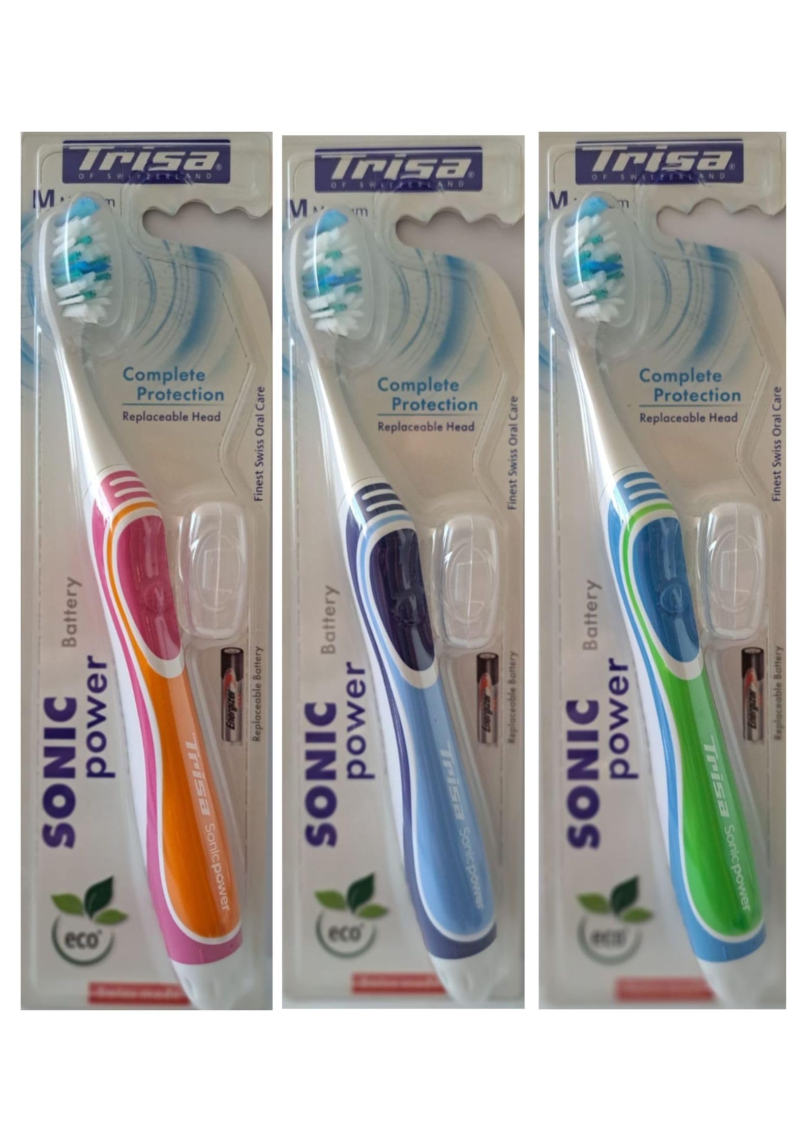 Sonic Power Complete Protection - Cepillo de dientes eléctrico (mediano, 61 g), color negro