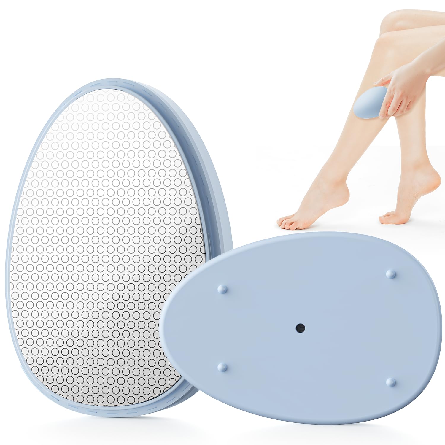 SILVLF 脱毛器 擦るだけ『業界注目！痛くない次世代モデル』 無痛脱毛器 角質除去 ナノガラス 物理脱毛 手のひらサイズ 軽量 男女兼用 操作簡単 痛みゼロ 初心者向け 家庭用 自宅 出張 旅行 ギフトにも最適 日本語取説書付き オシャレ (Blue)