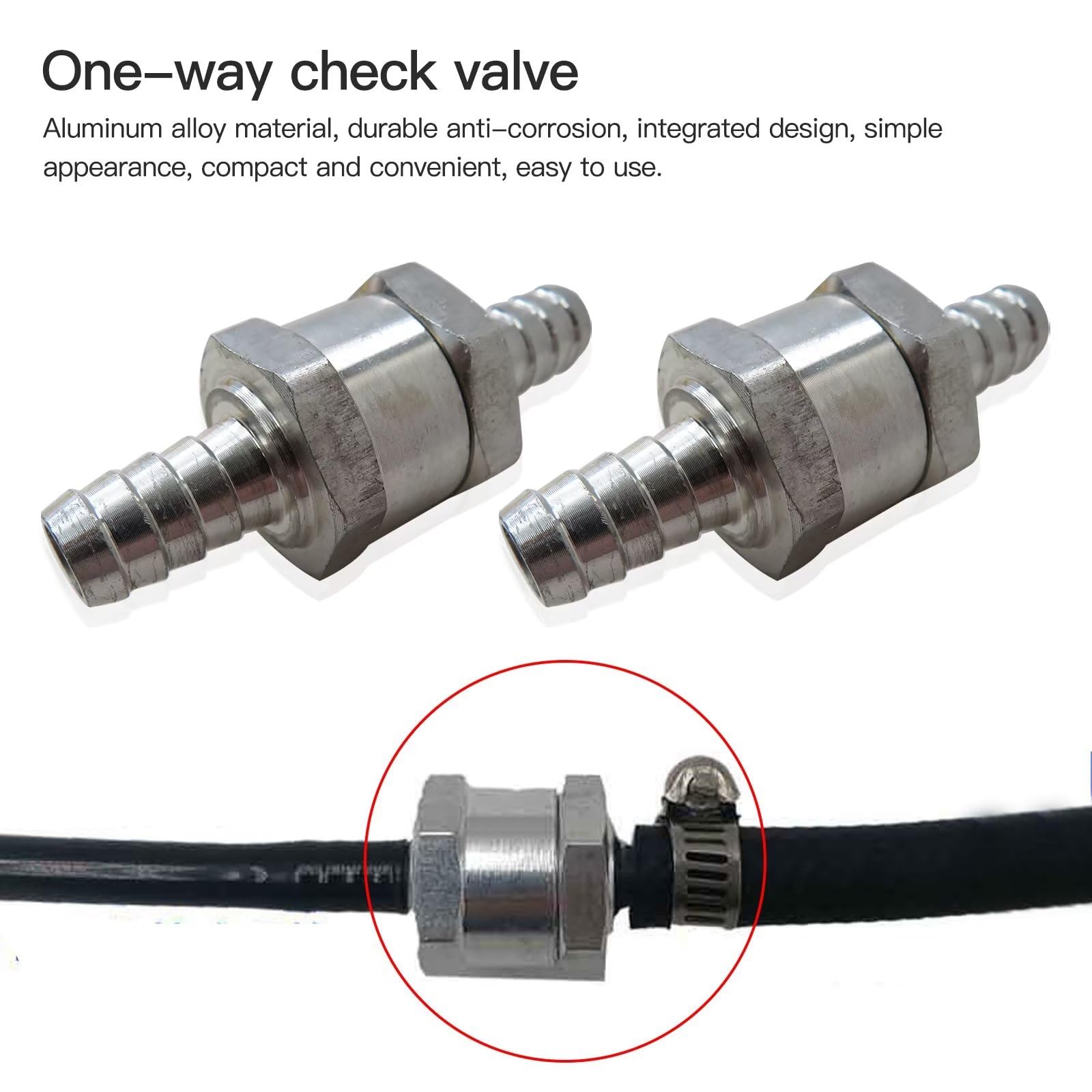 Nylon 10mm Straight Non Return Valve - 3/8 Fuel Check Valve Air Water Pipe Tube Hose