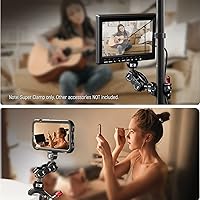 Vista 7 de NEEWER Super Clamp con zapata fría y orificios de rosca de 1/4 de pulgada y 3/8 pulgadas, carga máxima de 8.8 lbs, soporte de trípode de cámara