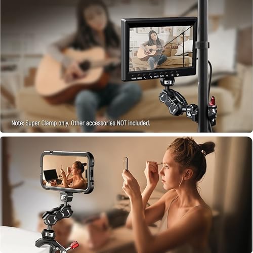 Miniatura 7 de NEEWER Super Clamp con zapata fría y orificios de rosca de 14 de pulgada y 38 pulgadas, carga máxima de 8.8 lbs, soporte de trípode de cámara en