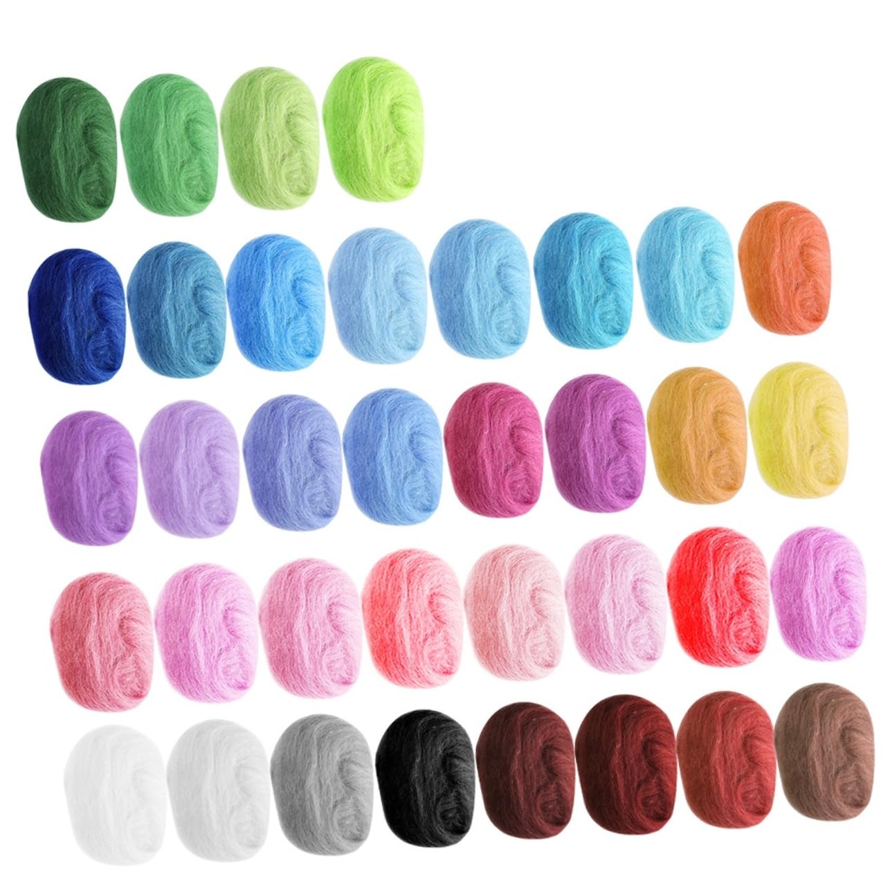 STOBOK Farben Filzwolle mit Wollvlies und Filzfaservlies für Nadelfilzen DIY Projekte Wollgarn zum Filzen für Tiere Schmuck Trocknerbälle Wandbehänge Webprojekte Zufällige Farbe