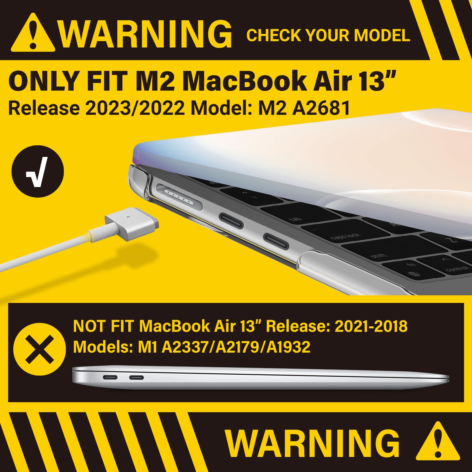 IBENZER Compatible con MacBook Air de 13 pulgadas 2025, 2024, 2023, 2022, M4, A3240, M3, A3113, M2, A2681, funda rígida y cubierta de teclado, película de pantalla y tipo C para Mac Air 13.6, burbuja