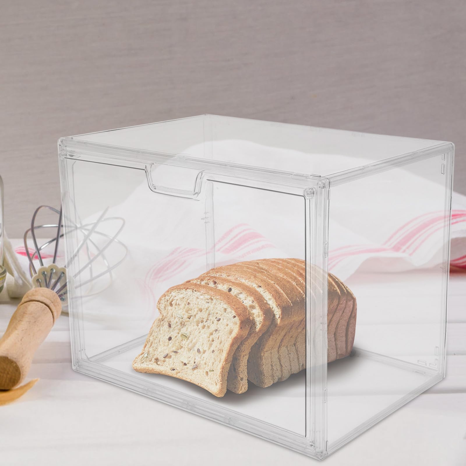 Gadpiparty Transparente Caja de Pan Apilable de Acrílico para Cocina