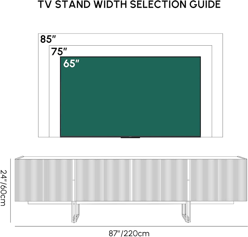 homary Modern TV Stand for TVs Up to 85", Long Entertainment Center with Storage Cabinets, TV Media Console for Living Room, Bedroom (Off White, 86.6" W x 17.7" D x 23.6" H) image 3
