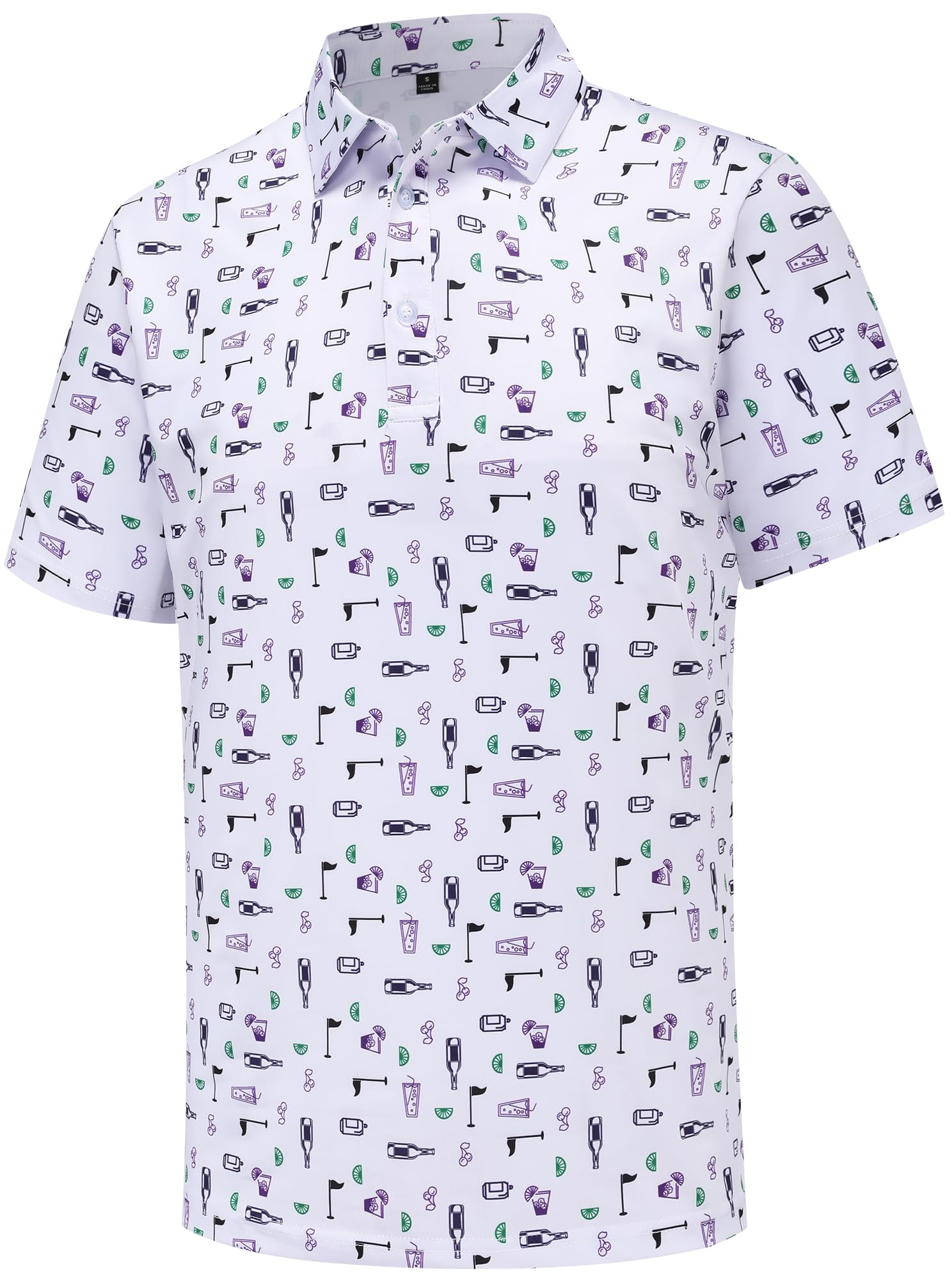 Polo Shirts for Men Short Sleeve Golf Shirts Dry Fit Moisture Wicking Fashion Print Men's Golf Shirt