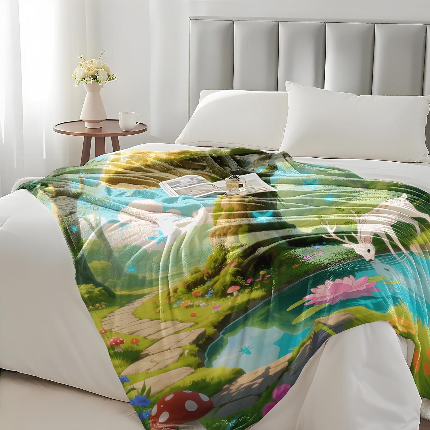 Cardinal Bird Blanket Soft Cozy Flannel Throw Blankets, Red Animal with Berry and Butterfly Throws for Couch Bed Sofa Living Room Nature Decor, Gifts for Wildlife Lovers Women Adults 60"×50" - Image 6