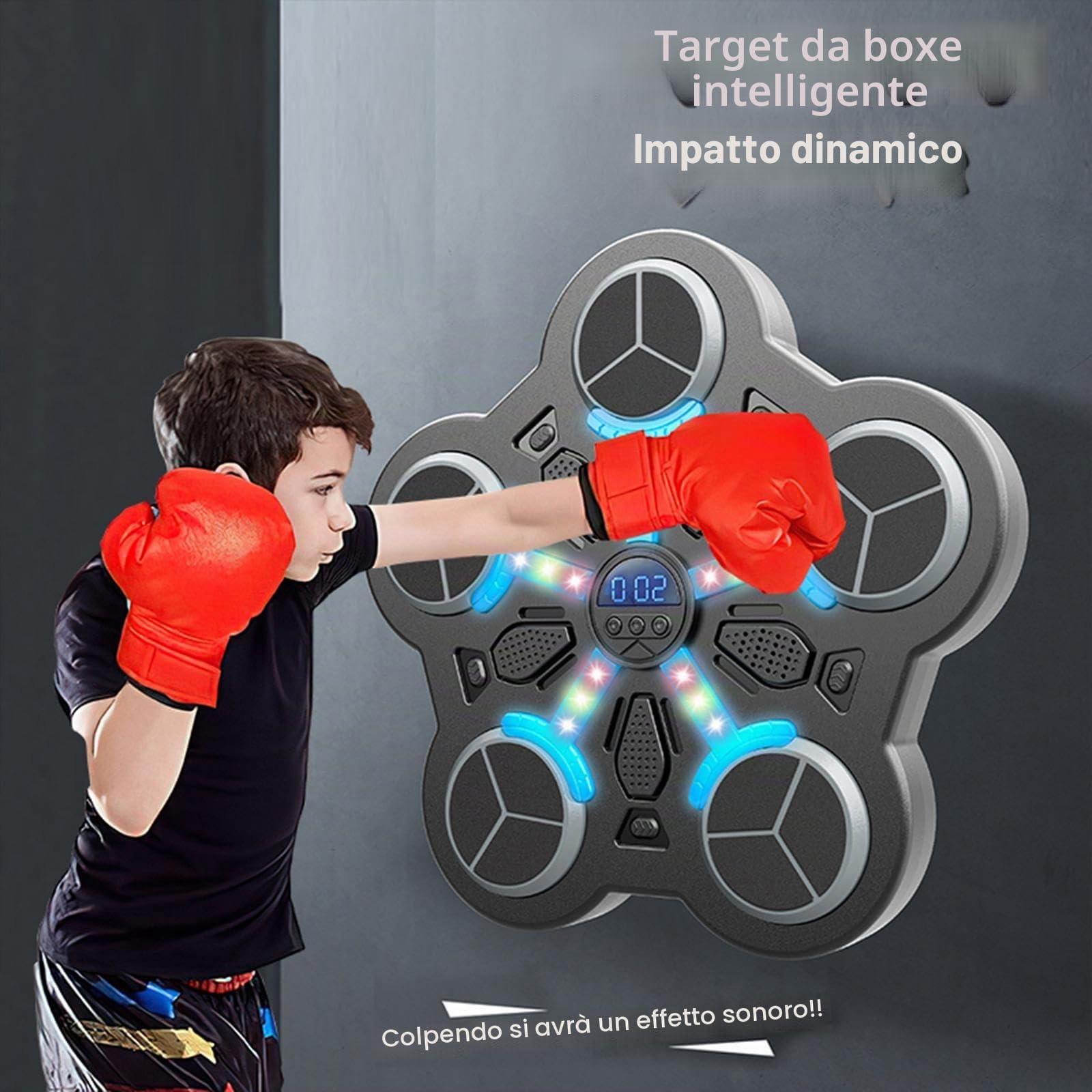 Macchina da Boxe Musicale Pannello Elettronico Sacco da Pugilato Intelligente Dispositivo di Allenamento Pad per Arti Marziali con Effetti Sonori