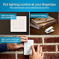 Vista 12 de Lutron Caseta - Kit de interruptor inteligente de 3 vías, con control remoto Pico, placa de pared, soporte de pared para luces LED y ventiladores, 5