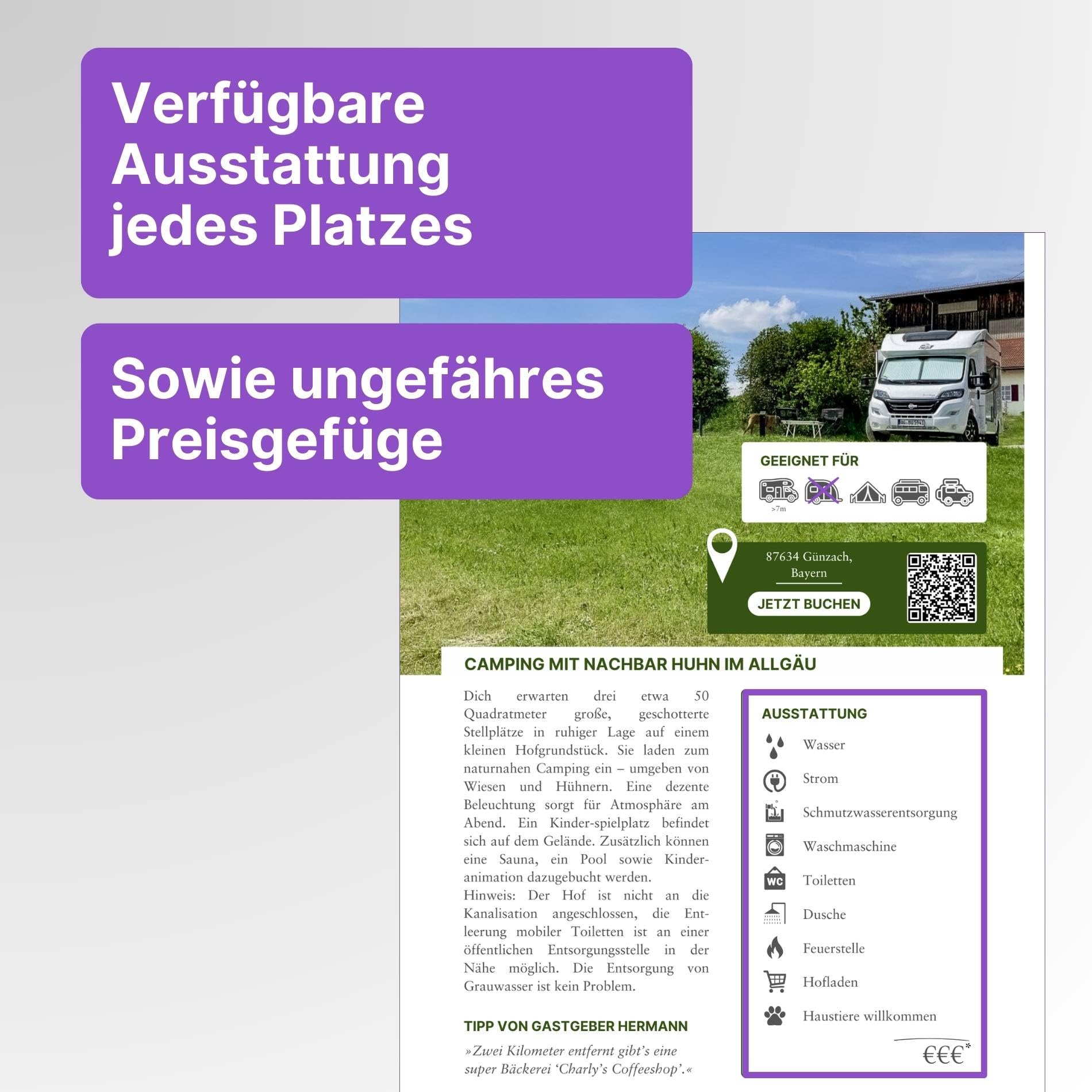 Camping auf dem Bauernhof: 50 Erlebnis-Stellplätze für Bauernhof-Camping - für Familien, Tierfreunde & Naturfans