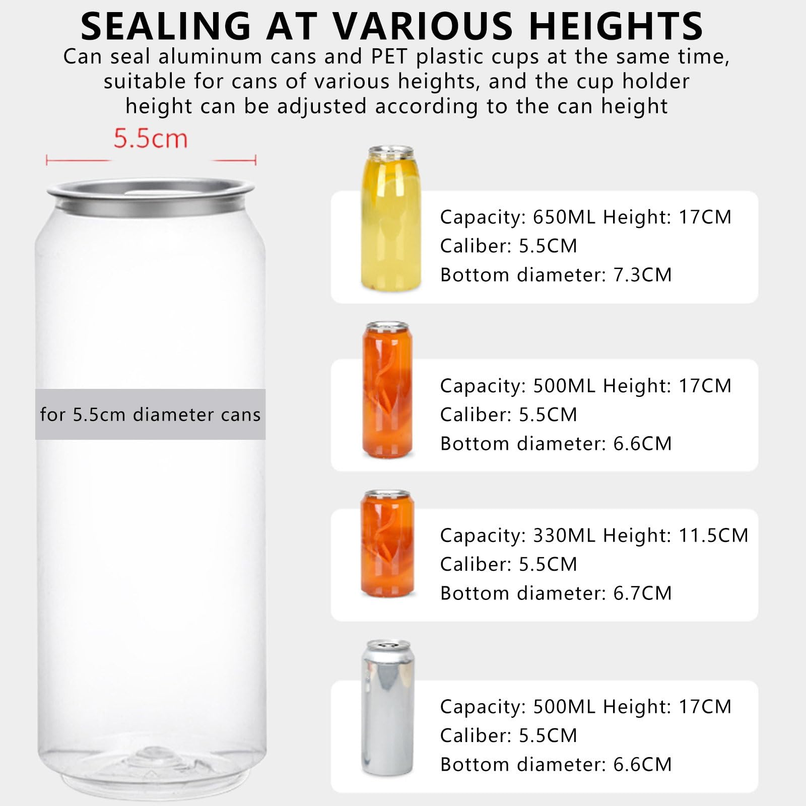 Commercial Semi-Automatic Tin Cup Sealer,Intelligent Control Panel & Counting,330/500/650 ml Soda Can Seaming Machine,White