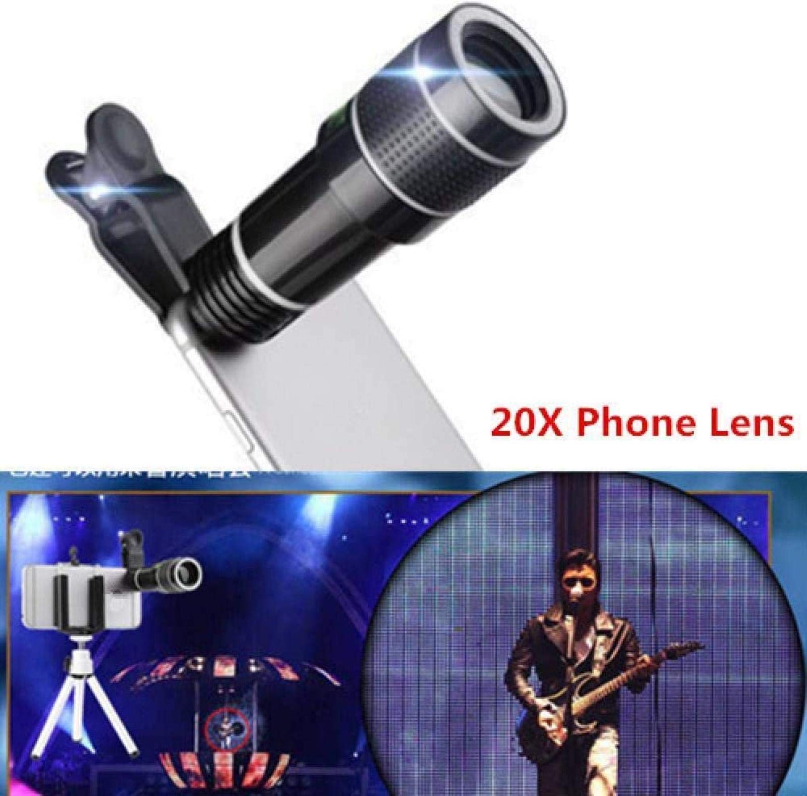 LYGXWJFC Teleskopy dla dorosłych Astronomia, lornetki dużej mocy Zestaw obiektywów do aparatu w telefonie komórkowym Clip-On Zoom optyczny Obiektyw monokularowy HD do aparatu w telefonie komórkowym