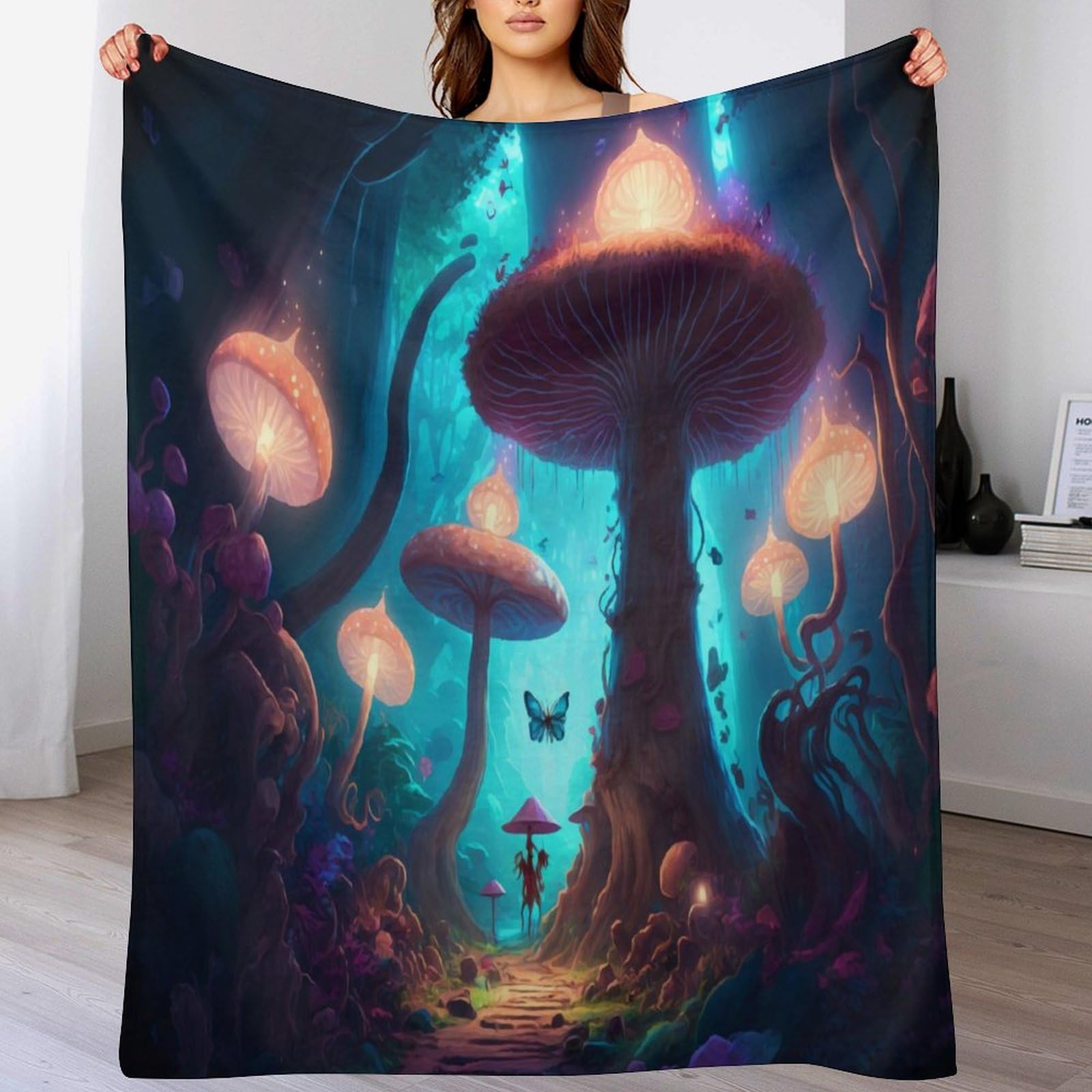 Champignon couverture de salon en flanelle pour vos soirées cocooning