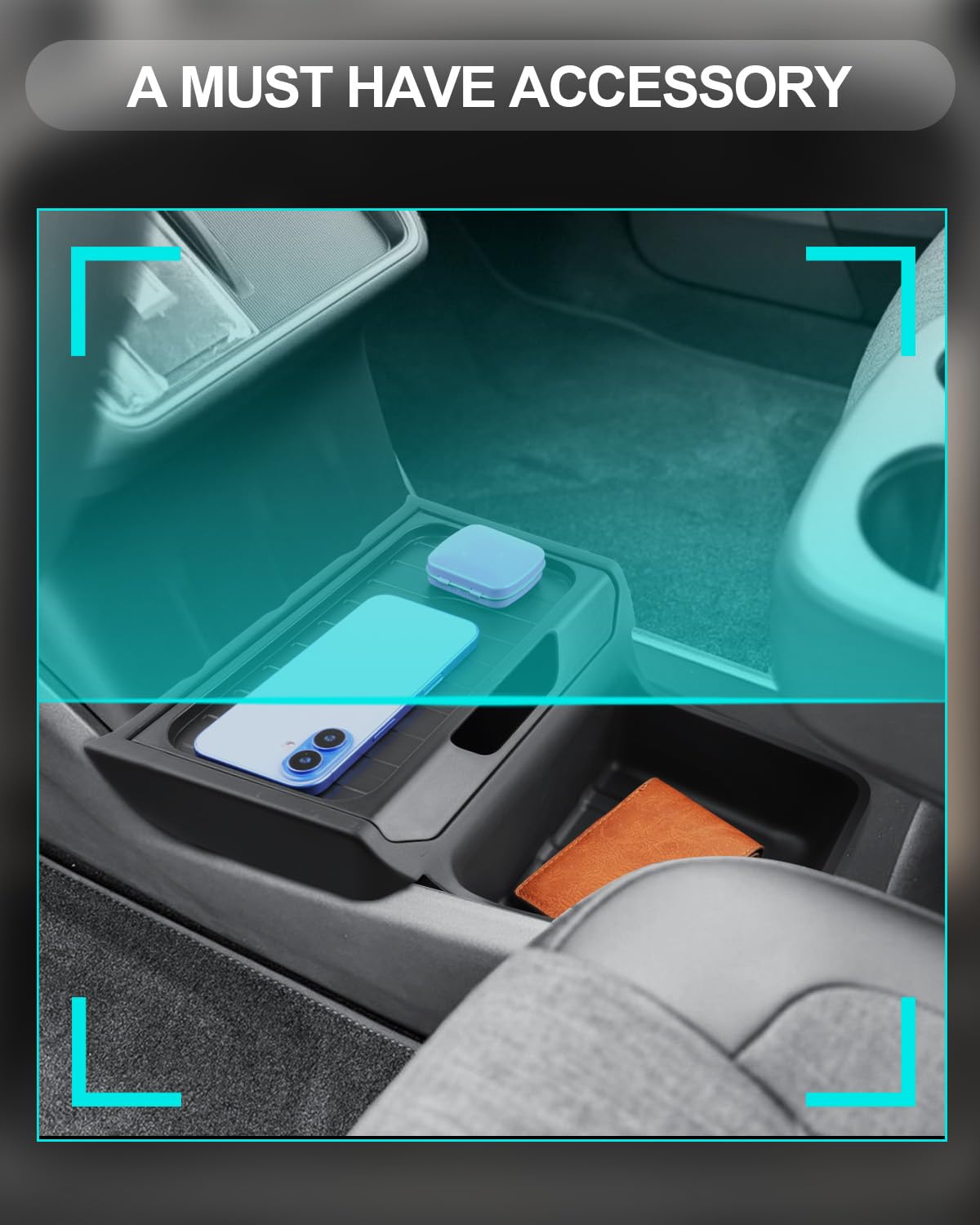 CDEFG Kompatibel mit Tesla Model Y Juniper Standard 2026 2025 Mittelkonsole Organizer Aufbewahrungsbox Handschuhfach Unten die Mittelkonsole Model Y Zubehör