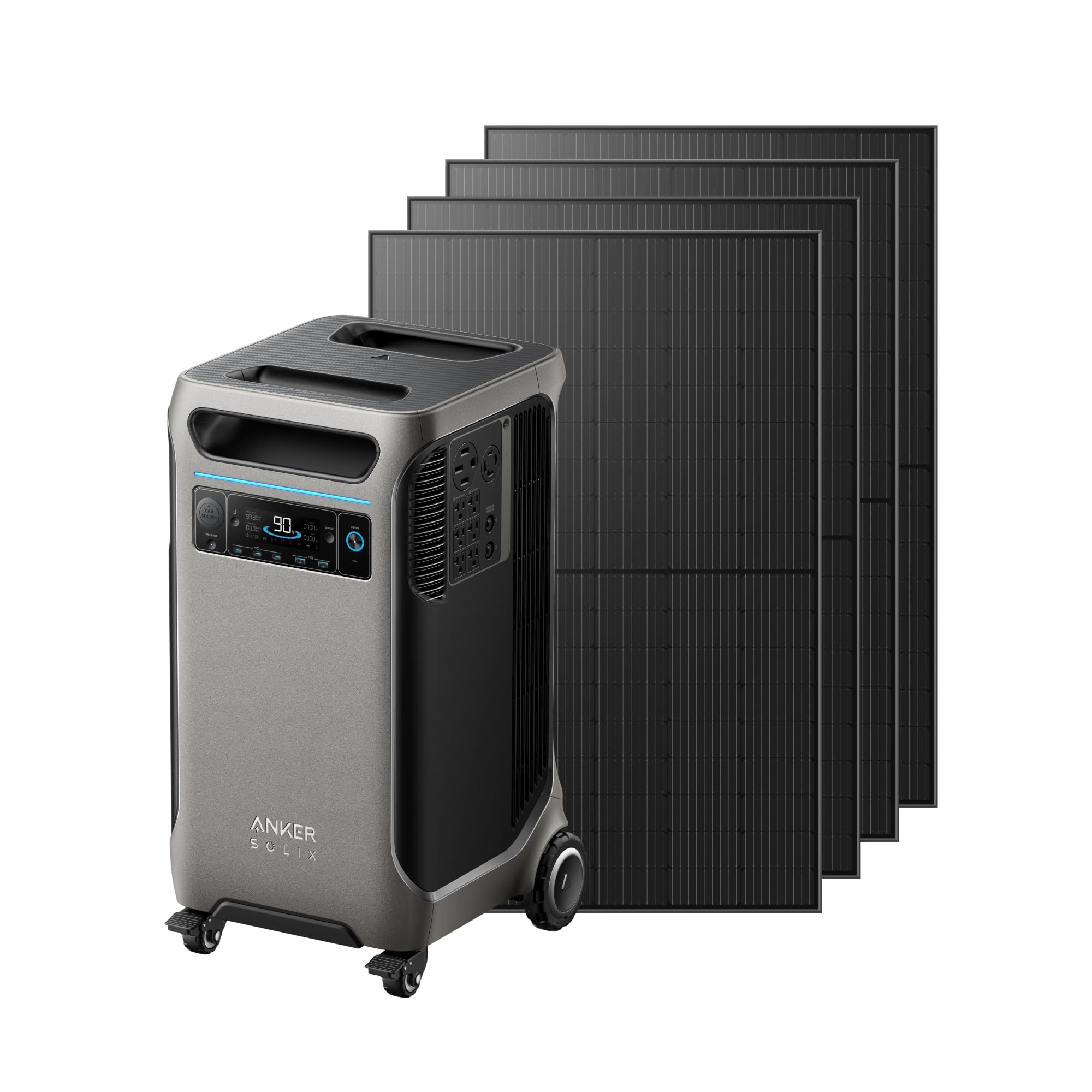 Anker SOLIX F3800 Portable Power Station, 3840Wh, LiFePO4 Batteries, Ultra-High 6000W AC Output with 120V/240V, Solar Generator for Home Backup, RVs, Emergencies, Power Outages, and Outdoor Camping : Patio, Lawn & Garden