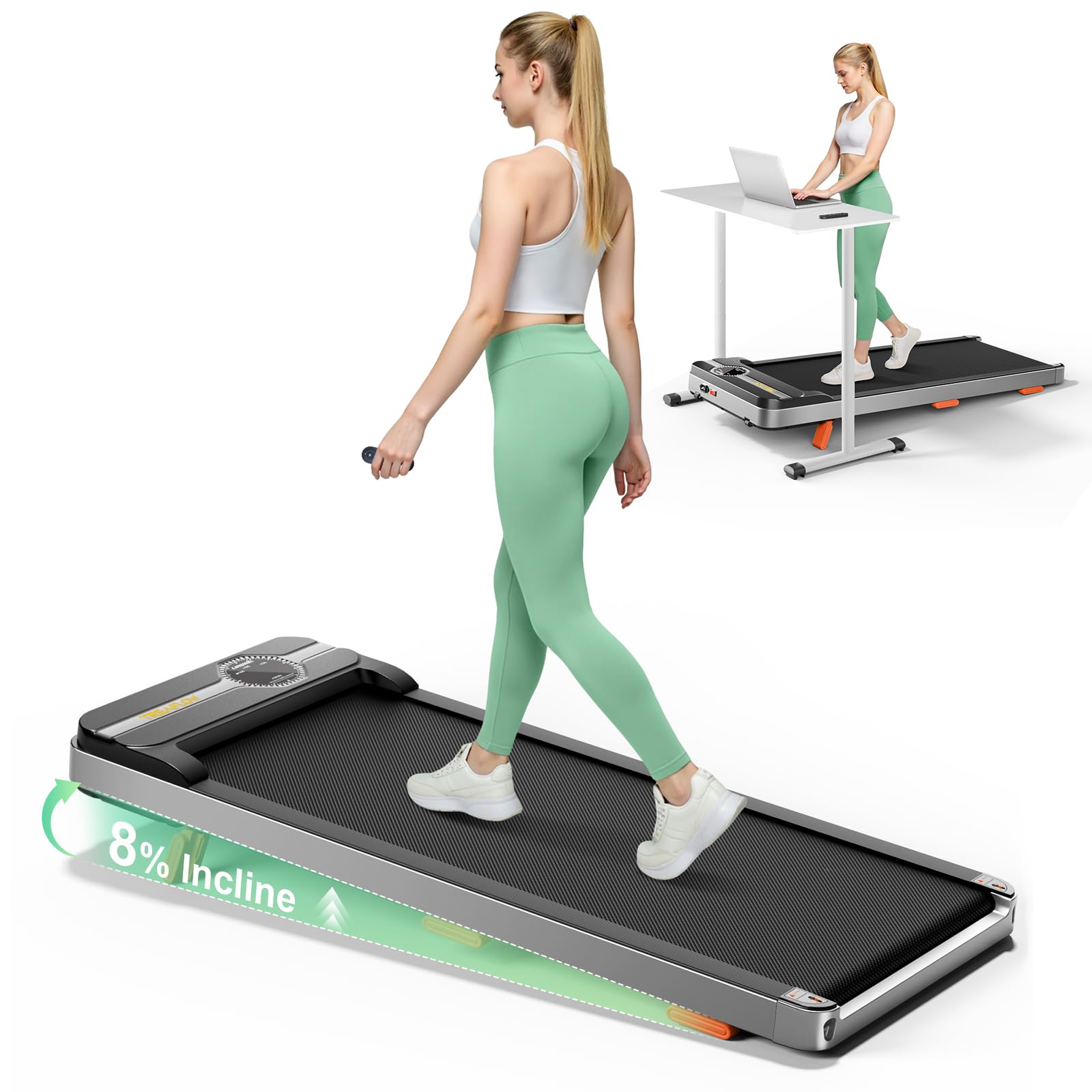 Connecting the power cord to the TREAFLOW Walking Pad