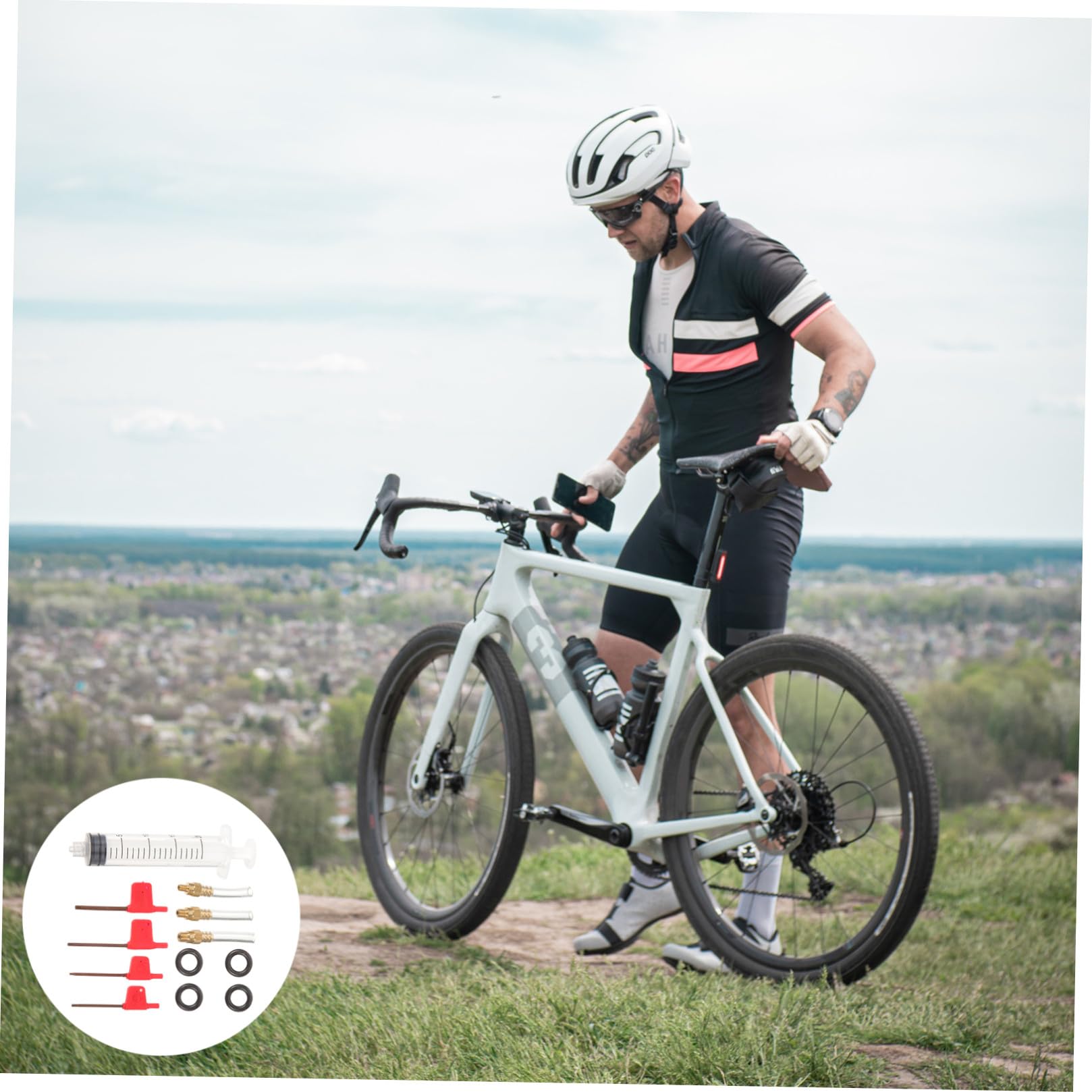 YARNOW kit de vélo électrique palier Outil de réparation de vélo Outil de chaîne de vélo leviers Cages Purge de Frein pour vélo kit de Purge pour vélo kit de Purge vélo Métal