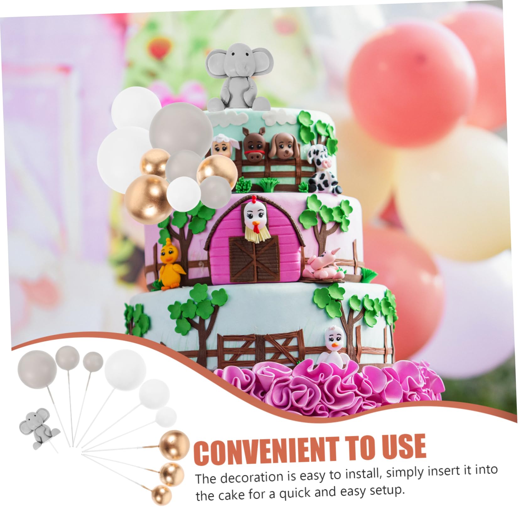 Alipis 5 Sätze Kuchendekorationszubehör Schaum -Kuchen-Dekorationen erste Kuchendeckel Karikatur Dusche Tortenaufsatz für die Babyparty Kuchendekoration für die Babyparty Polymer-Ton