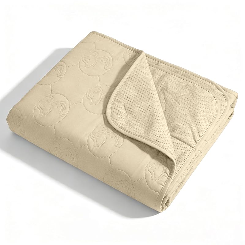 Capa impermeável para sofá e cama, antiderrapante de poliéster Kritter Planet Latte 200,66 x 149,86 cm