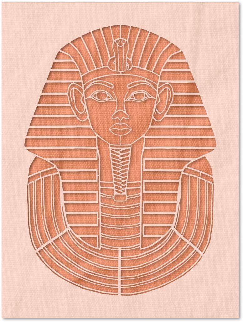 Stencil Stop Egyptian King TUT Nemyss Symbol Stencil - Reusable for DIY Projects, Painting, Drawing, Crafts - 14 Mil Mylar Plastic (12.75 x 18 inches)