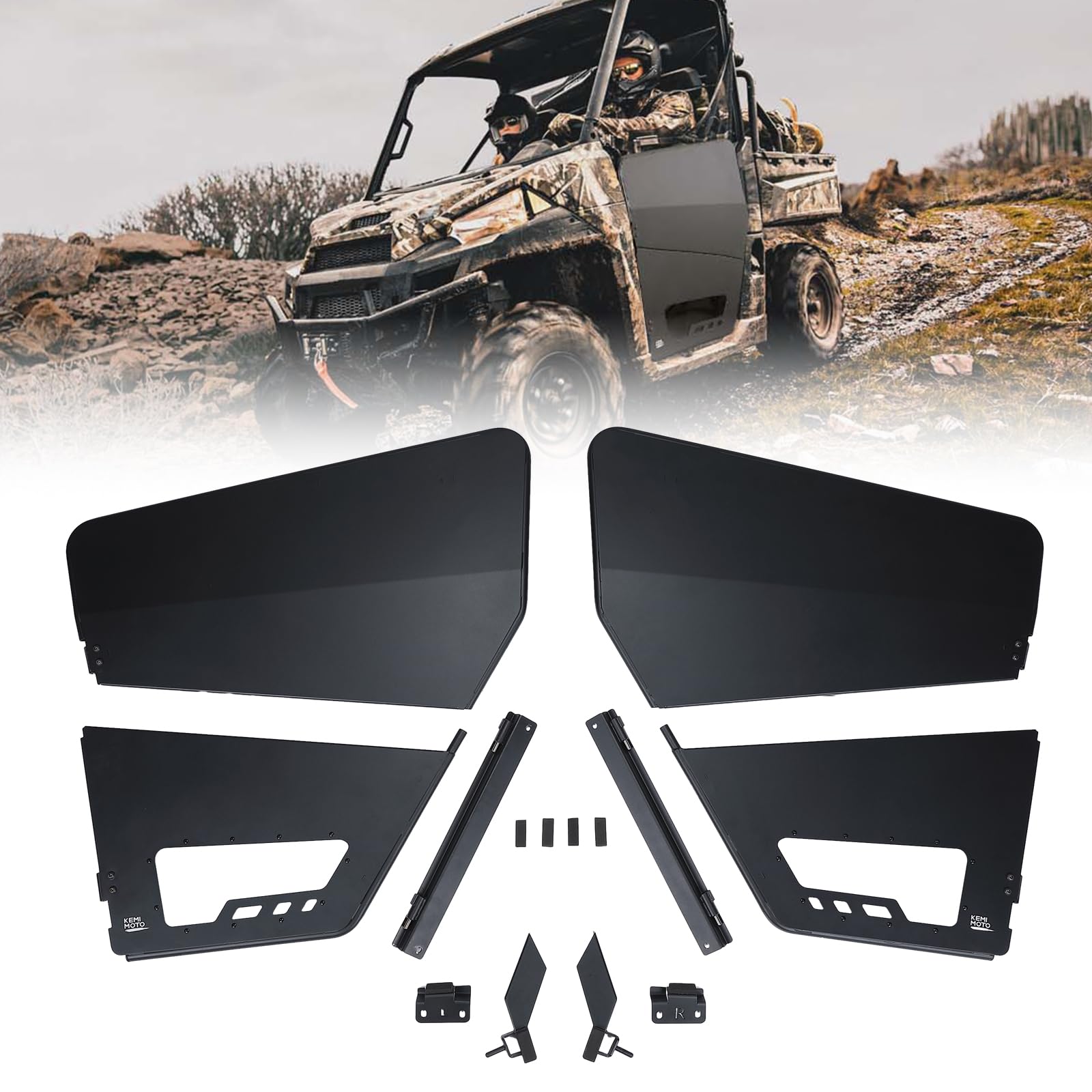 KEMIMOTO Half Doors with PC Window Compatible with Polaris Ranger