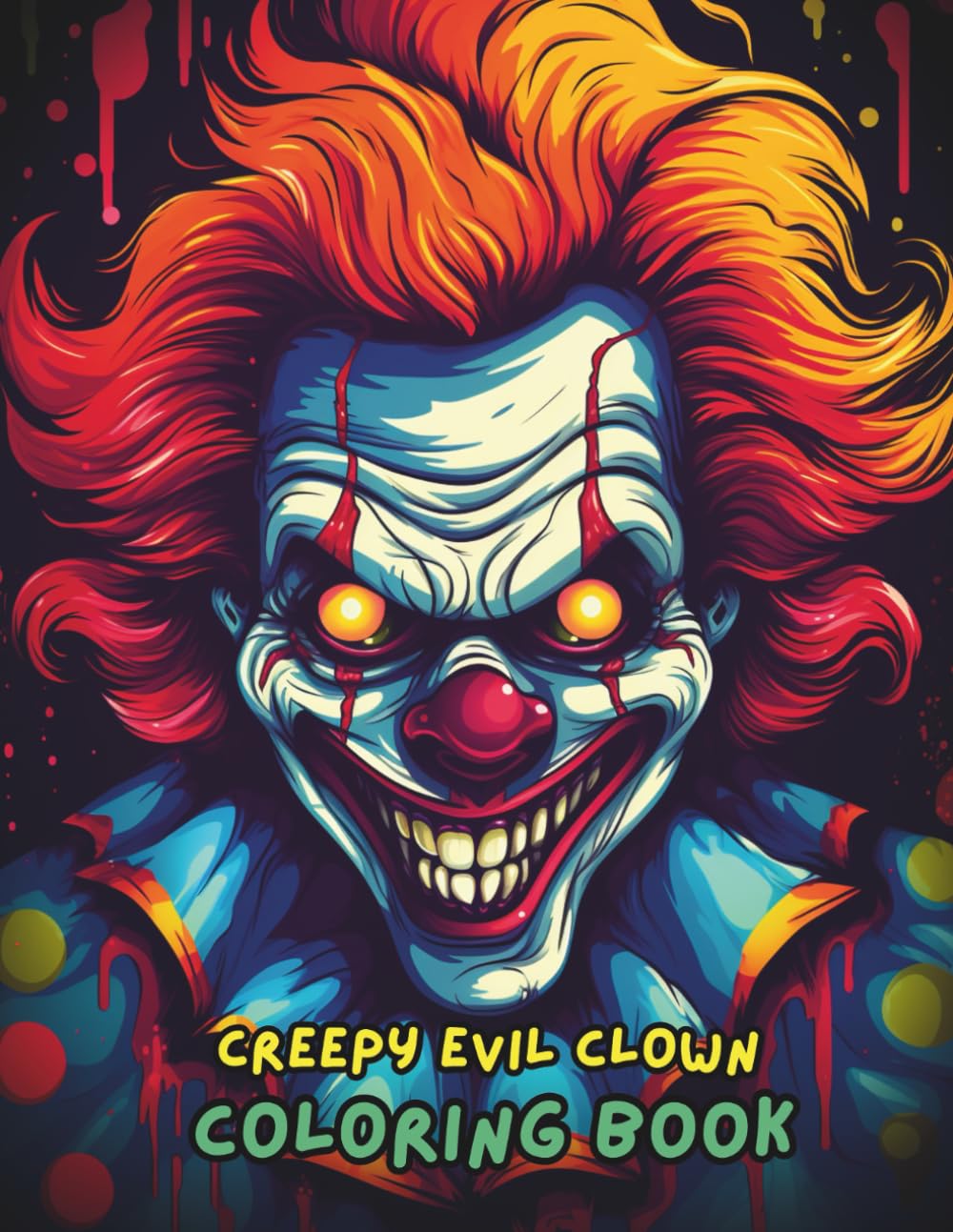 Creepy Evil Clown Coloring Book for Adults: 100+ Spine-Chilling Horror Scenes, Single-Sided Pages