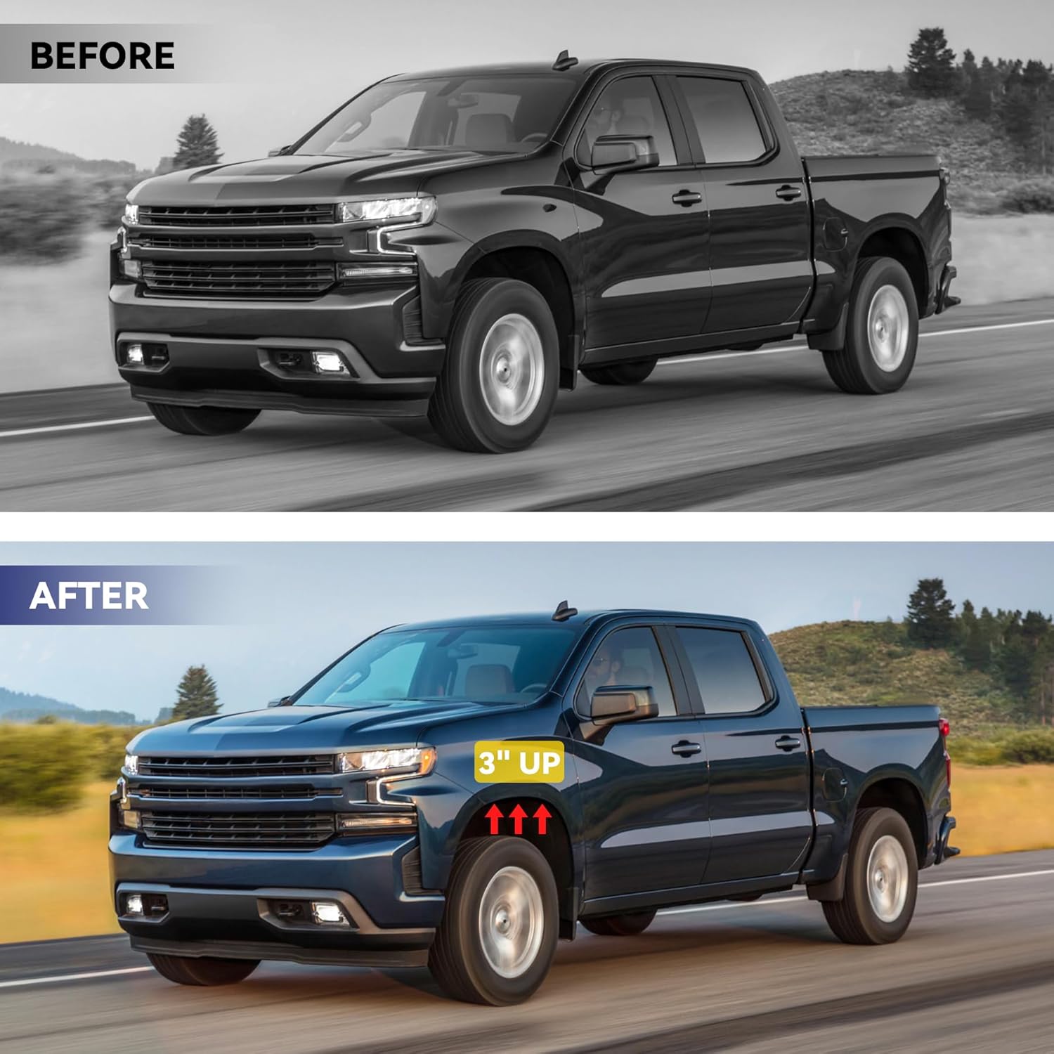 New 3" Front Leveling Lift Kit Compatible With 05-24 Tacoma 6-Lug Wheels 03-24 4Runner 07-14 FJ Cruiser 2WD/4WD, 3 Inch Forged Aluminum Strut Spacer Suspension Lifting w/Bolt Hardware 2pcs Pair