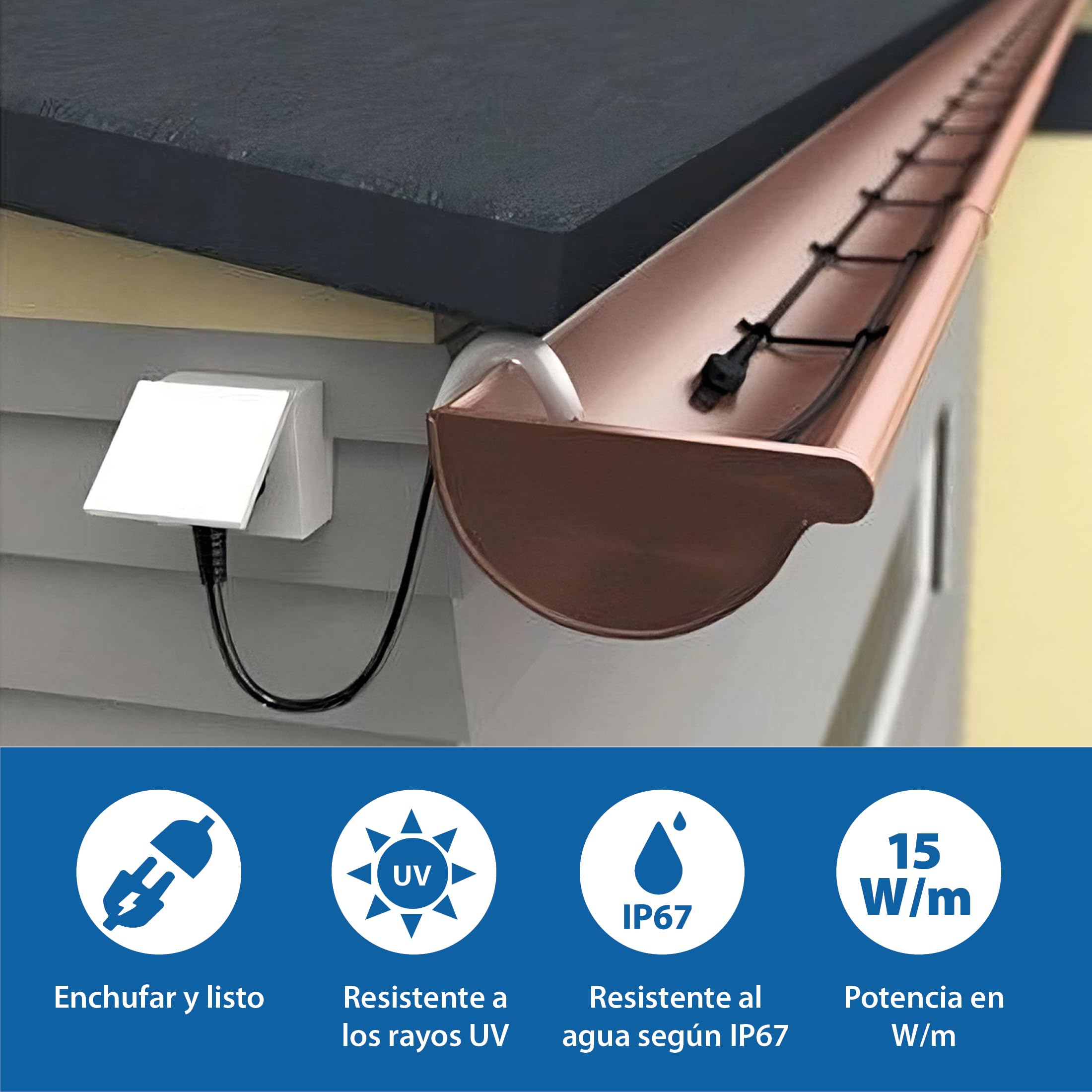 Cable de calefacción de protección contra heladas, autorregulación, variaciones