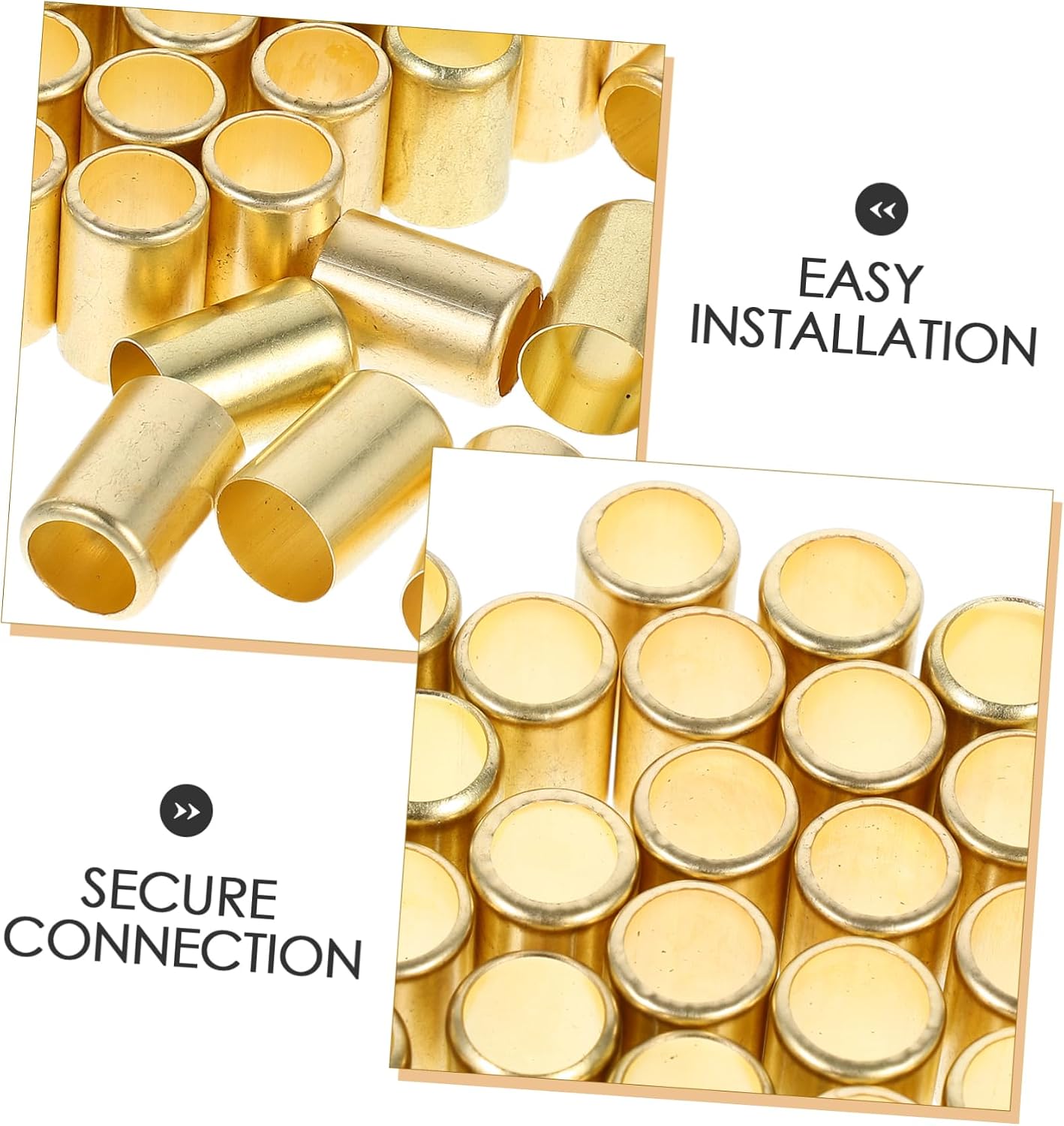 50pcs Compression Sleeves Ferrules Inserts Fittings Metal Ferrules for Tube Hose Air Hose Fitting Kit