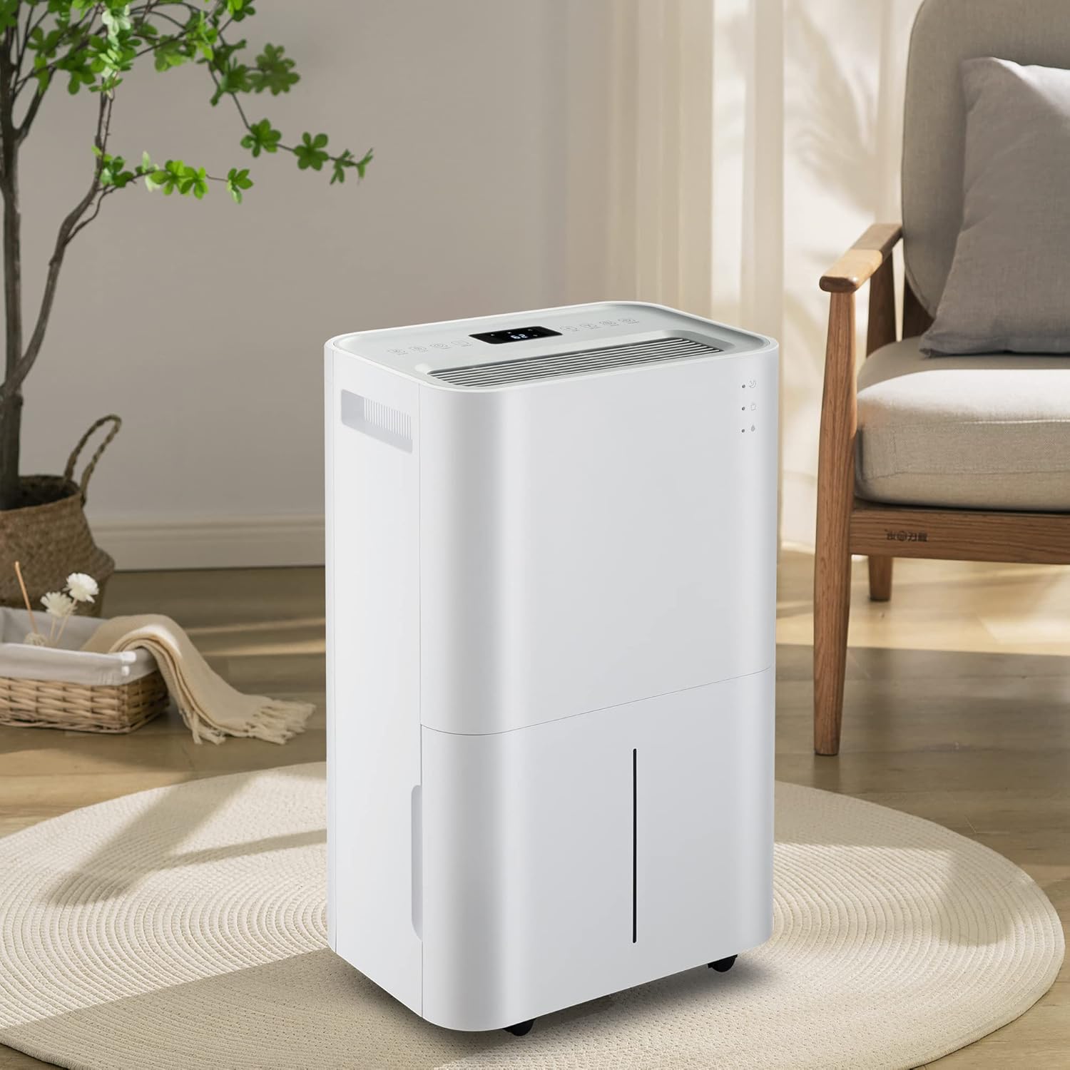 4,500 Sq. Ft. Dehumidifier with 4L Water Tank, Auto or Manual Drain, Auto Shutoff Portable 50 Pint Dehumidifier for Large to Extra Large Rooms and Basements