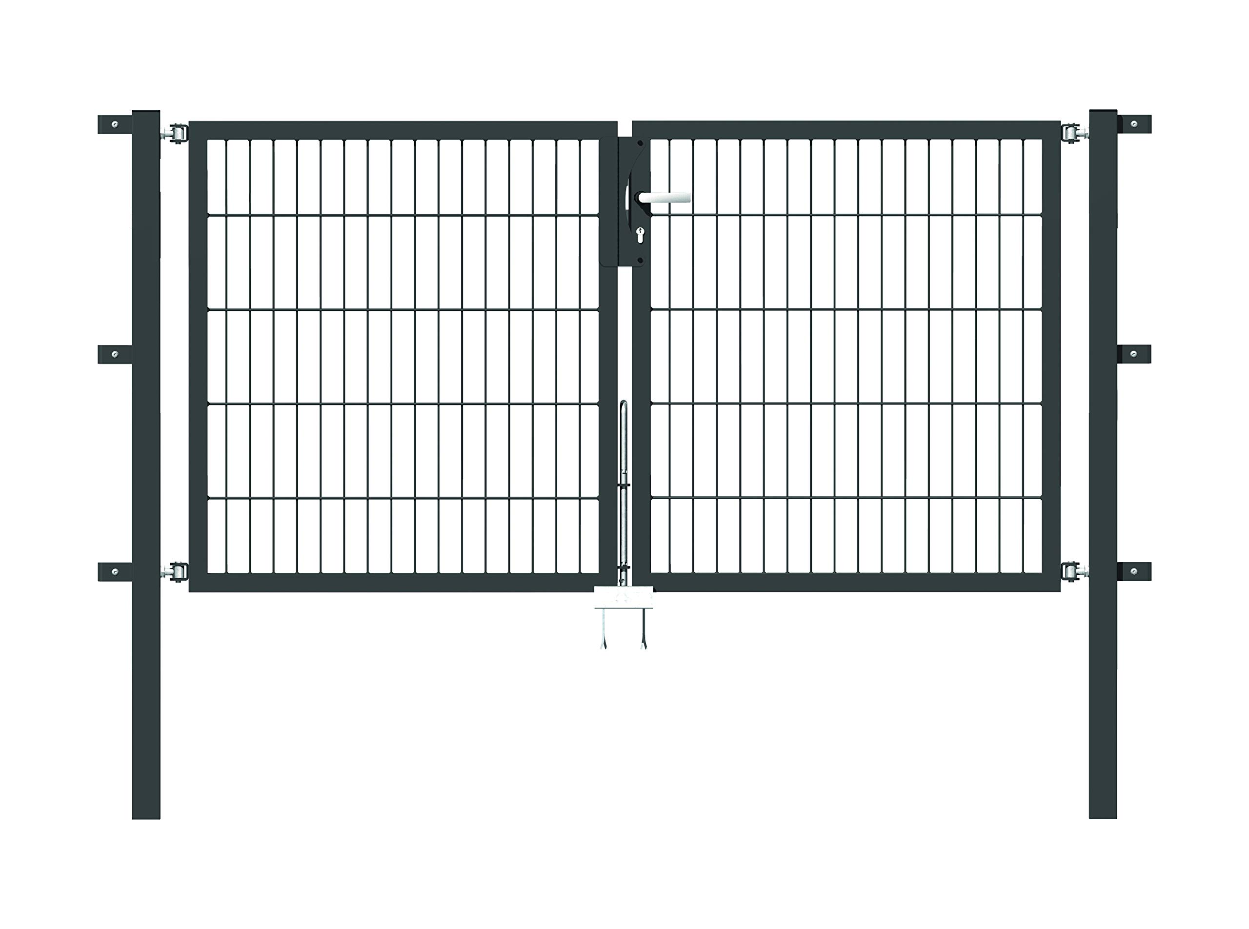 Alberts 648398 Doppeltor Flexo mit Zubehör – anthrazit, Breite 2000 mm, Höhe 1000 mm