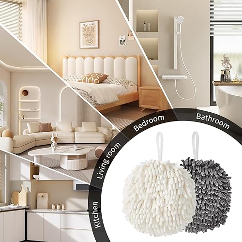 Miniatura 7 de Paquete de 16 toallas de mano de felpilla mullidas, toallas de microfibra suaves y absorbentes, paños de limpieza de secado rápido para cocina,