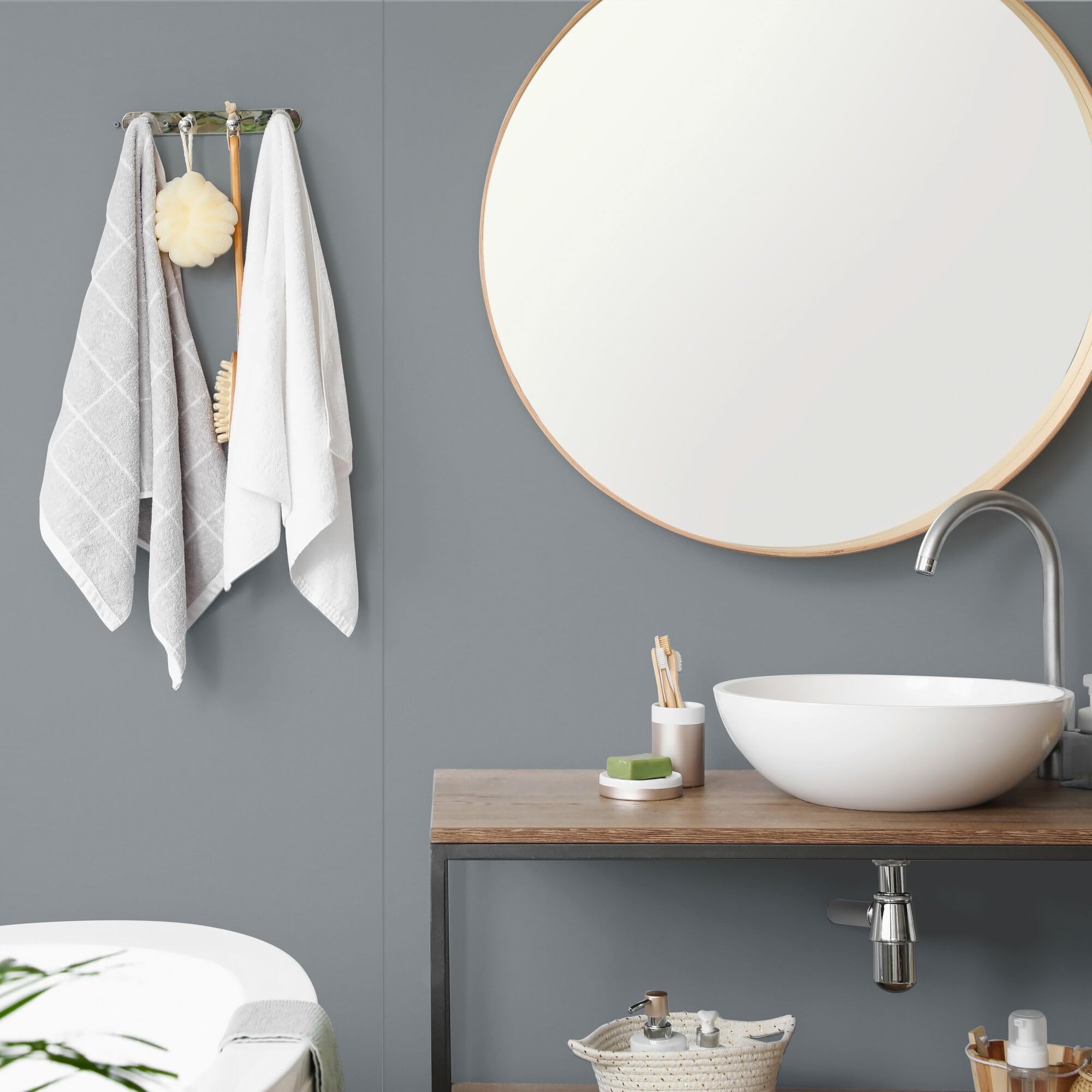 Schulte DecoDesign Wandverkleidung Set Erweiterung, Hellgrau inkl, Profil, 210 x 90 cm