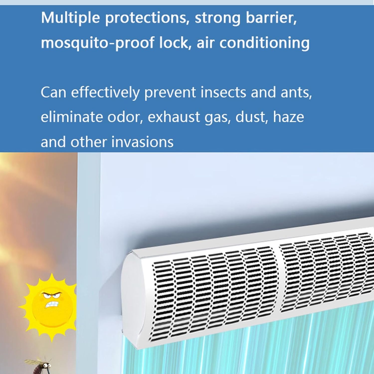 24" 36" 60" Outdoor Wall-Mounted Air Conditioner with Remote Control, 2 Adjustable Wind Speeds, Portable Cooling Solution for Patios, Decks, and Outdoor Spaces