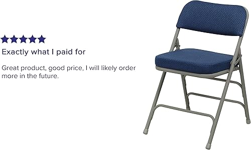 Miniatura 50 de Silla plegable de metal tapizada Hercules de Flash Furniture, tela curvada color borgoña, 2 unidades Tela borgoña/marco gris,Tela gris/marco