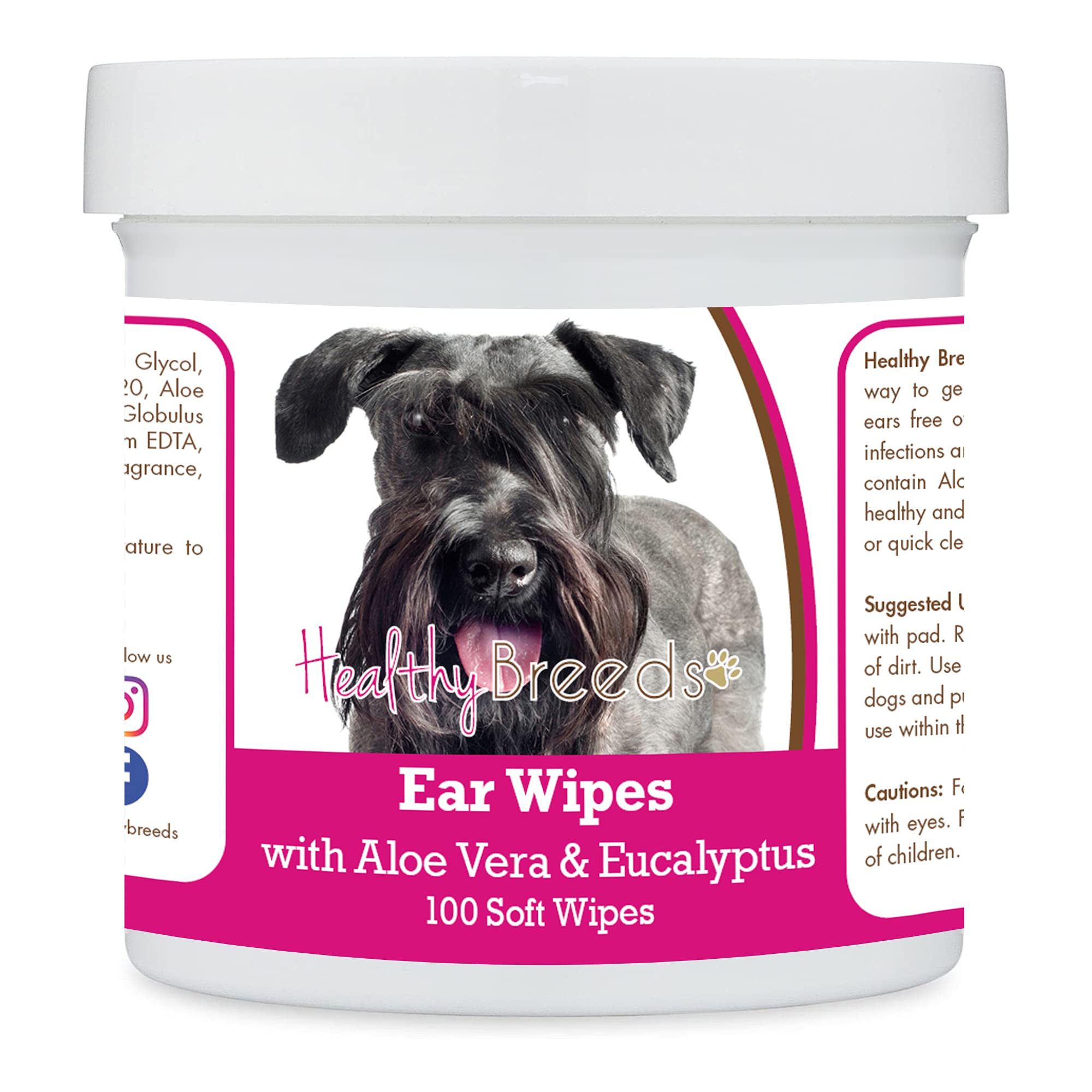 Healthy Breeds Cesky Terrier Ear Cleaning Wipes with Aloe &amp; Eucalyptus for Dogs 100 Count