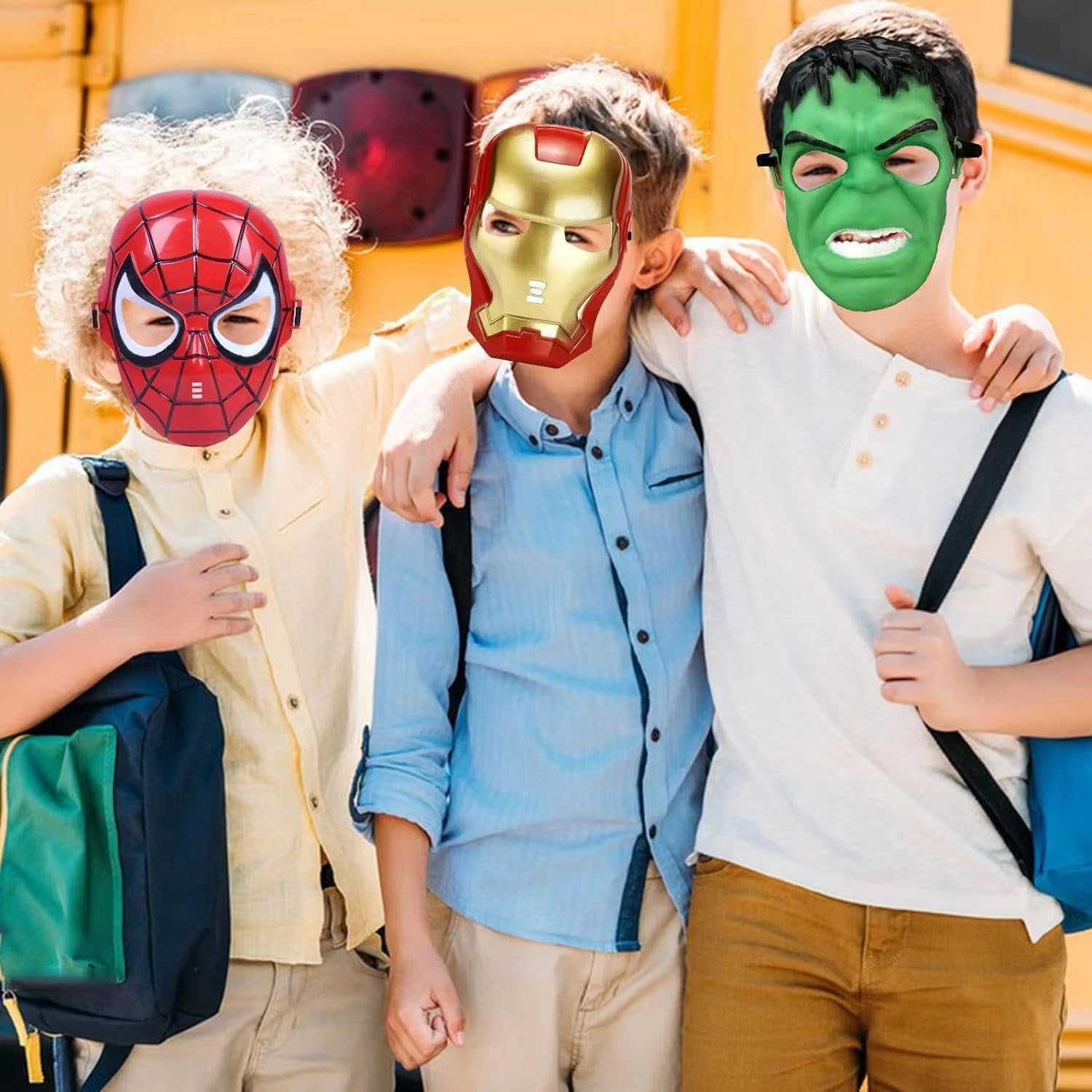 Lot de 6 masques de super-héros pour cosplay, adulte, anniversaire, carnaval