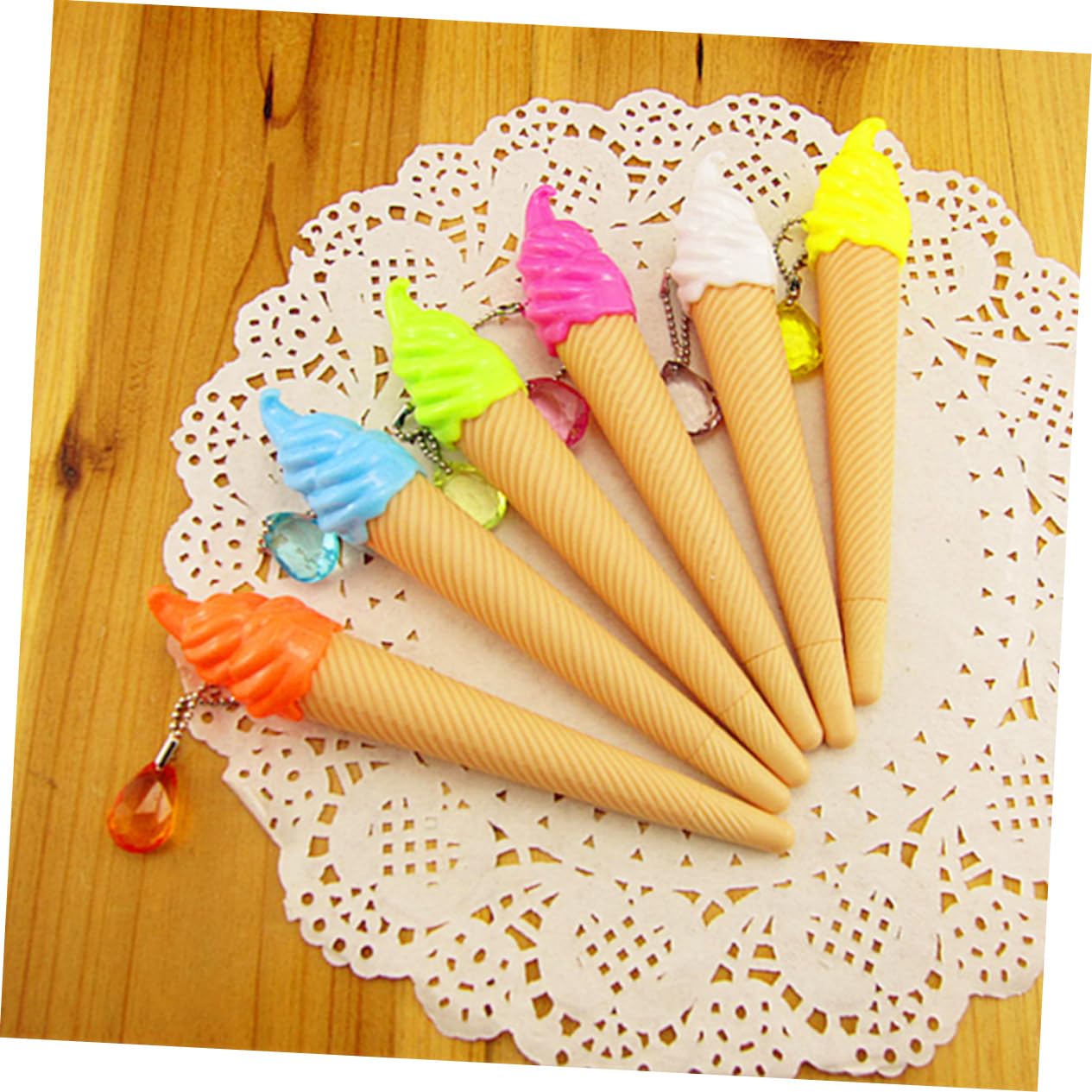 VILLCASE 48 Pièces Lot de Stylos Gel Encre Créatifs Forme de Glace Stylo à Gel Cartoon pour Scolaire Design Adorable Encre et Confortable pour Garçon Fille et Adolescents