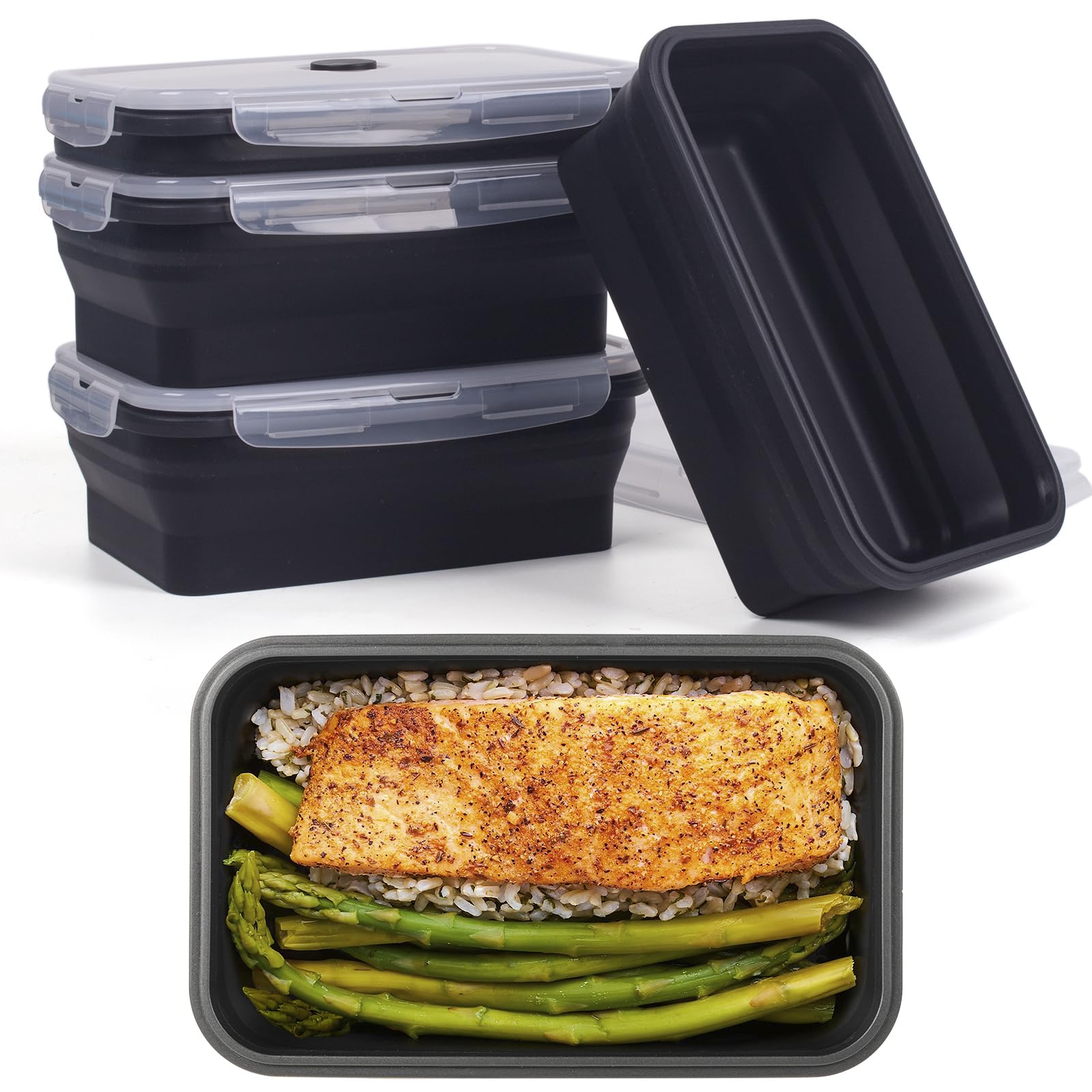 Amazon.com: Collapsible Food Storage Containers with Lids, 4 Pack