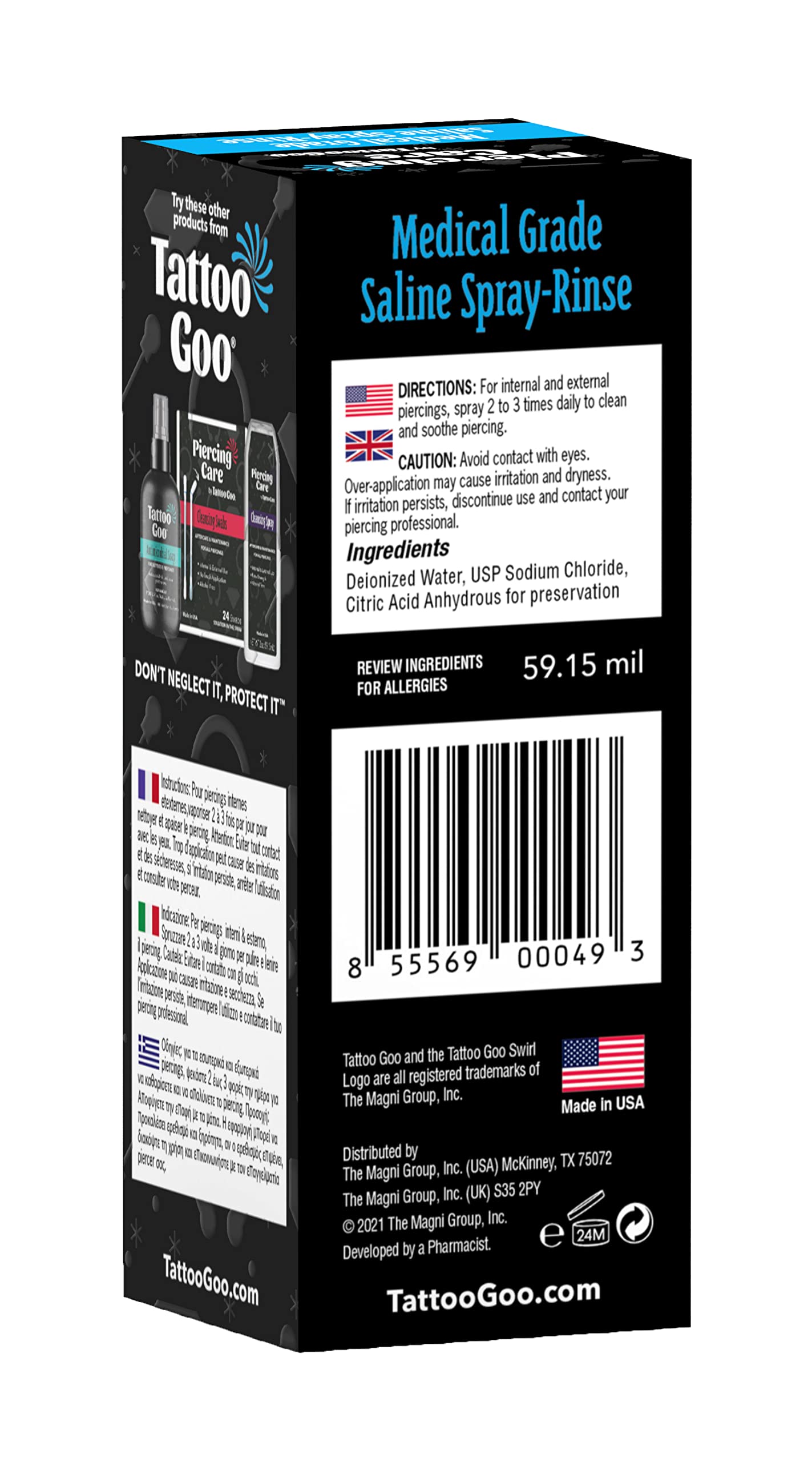 Buy Tattoo Goo Medical Grade SalineSpray Rinse, Medical Grade Sterile