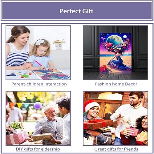 Miniatura 4 de TIDYTIDE Kits de arte de diamantes de flores para adultos, kits de pintura de diamantes marinos, kit de arte de diamantes 5D para adultos,